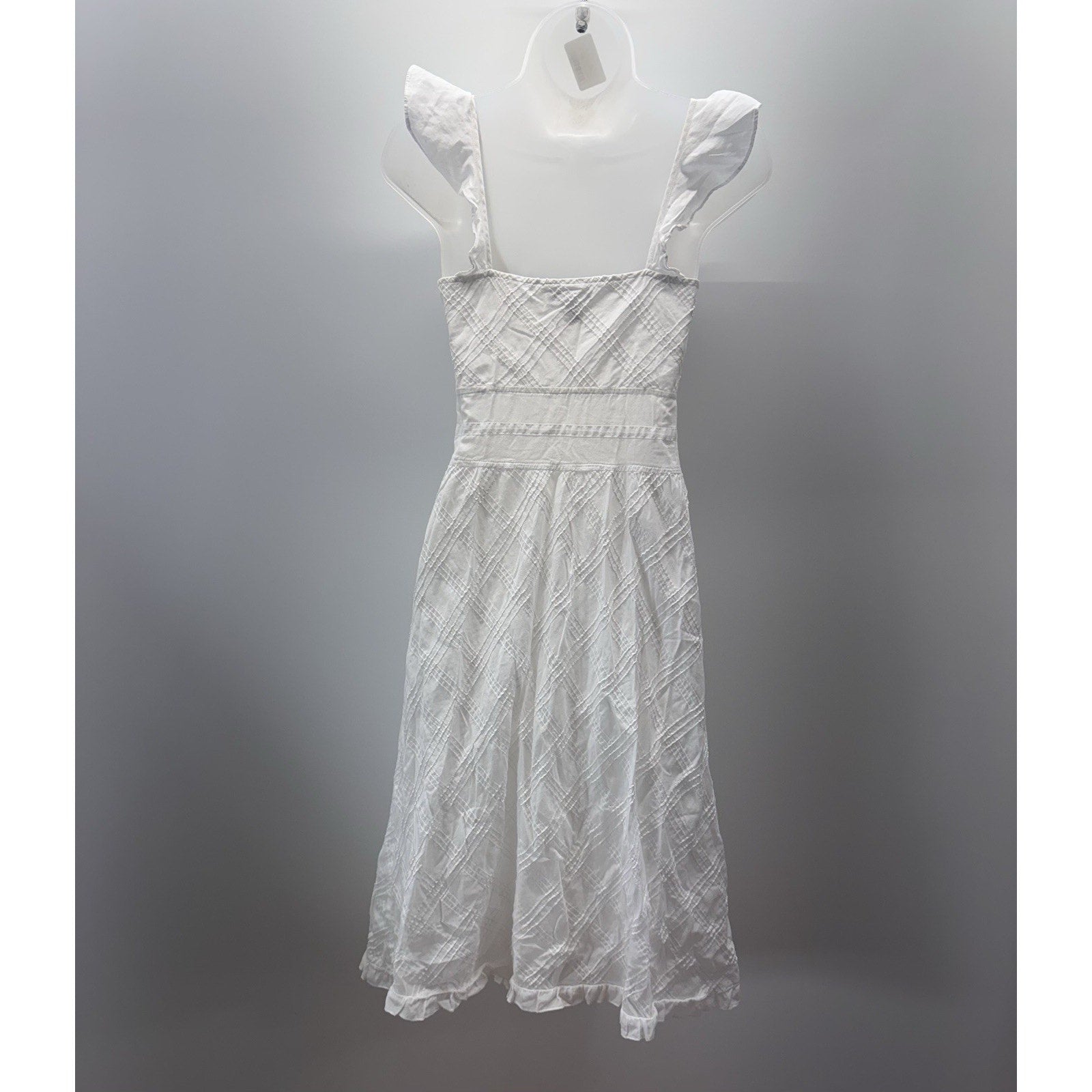 Calvin Klein White Summer Halter Dress Cross Ribbed Design Womens Size 2