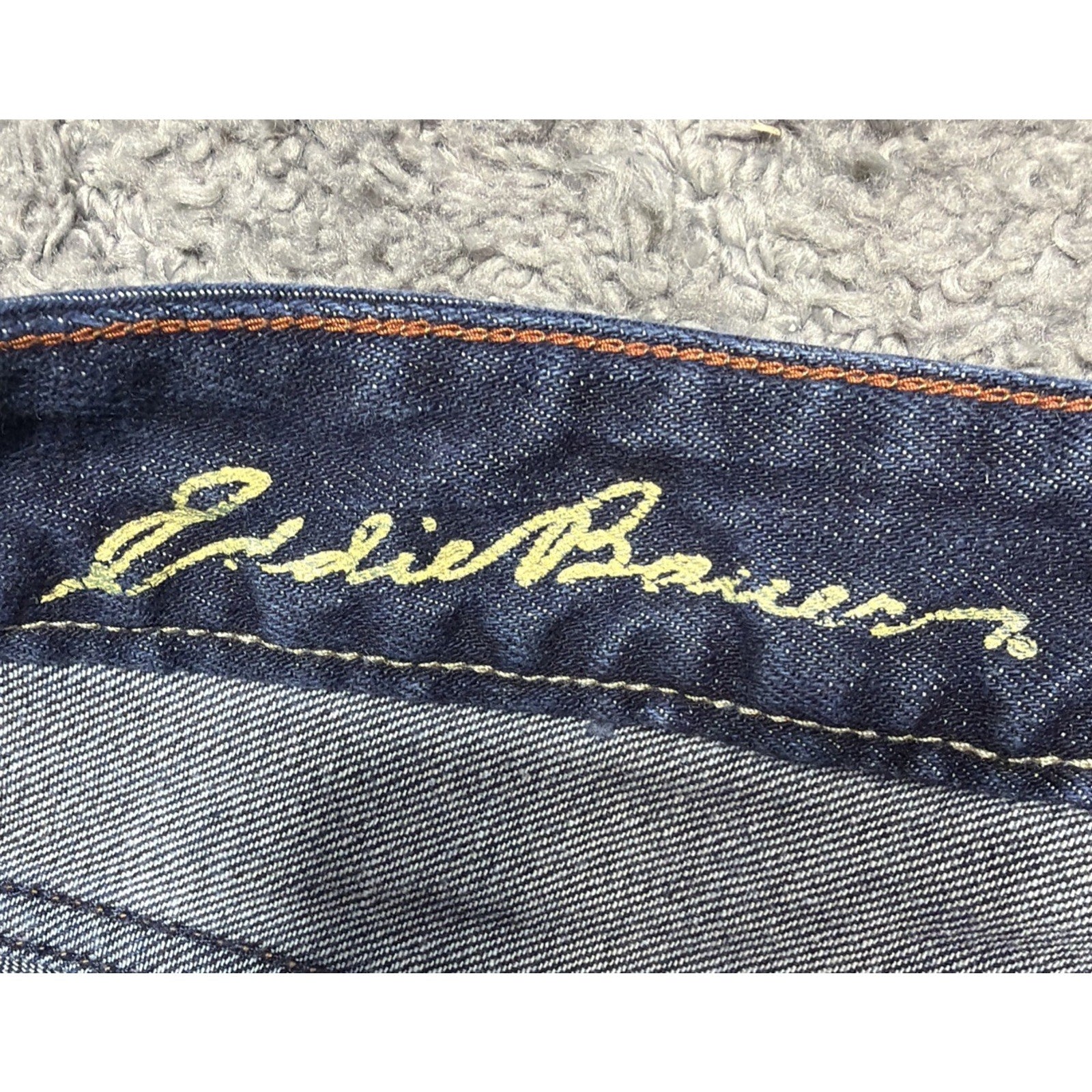 Eddie Bauer Womens Curvy Slim Straight Stretch Raw Hem Denim Jeans 10 32x30