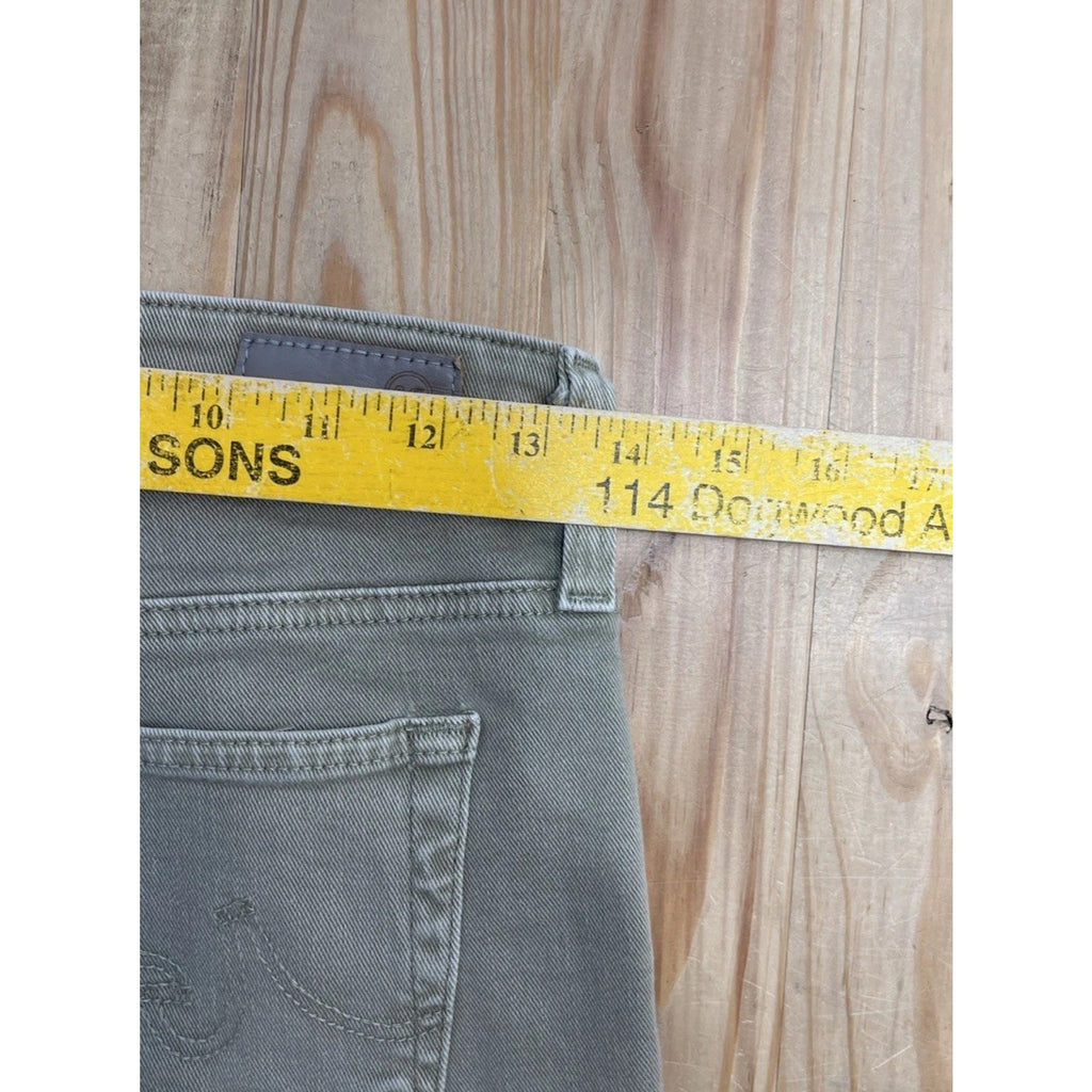AG Adriano Goldschmied Women's Mari Crop high-rise Jeans, size 25x27, Olive