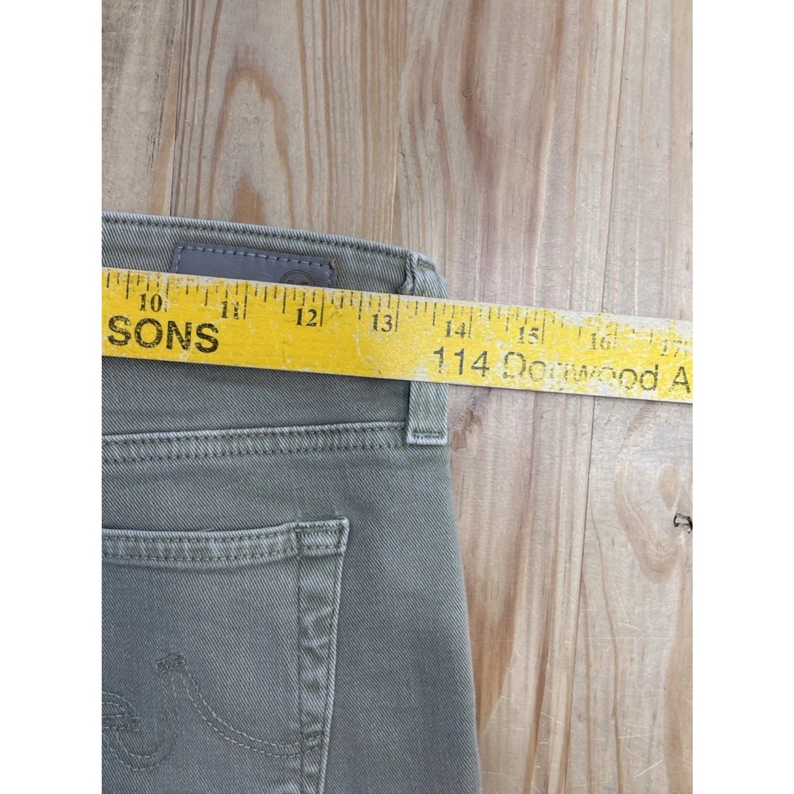 AG Adriano Goldschmied Women's Mari Crop high-rise Jeans, size 25x27, Olive