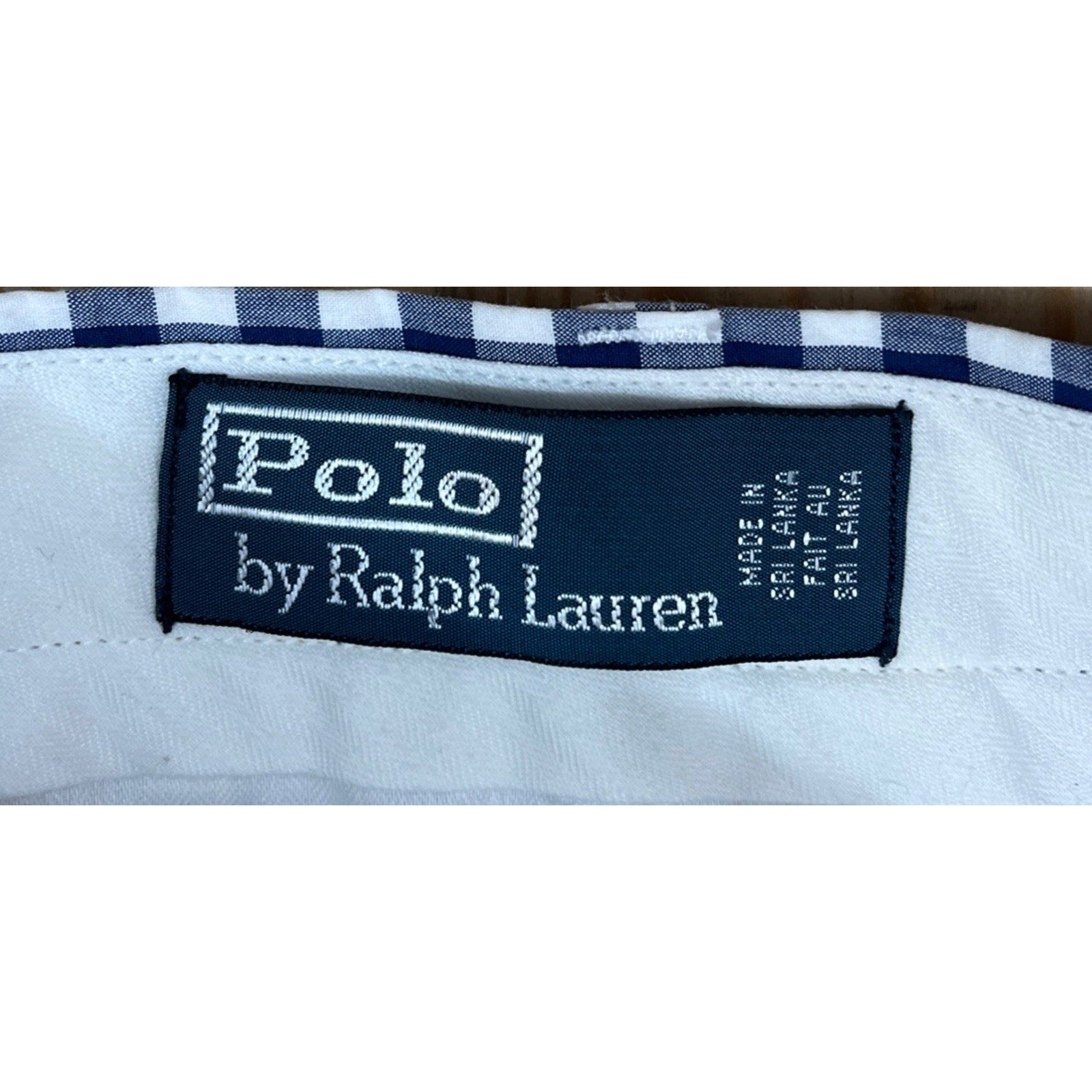 Polo by Ralph Lauren Men's Casual Blue Check Flat Front Golf Chino Shorts Sz 34