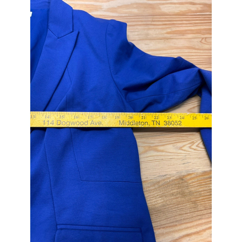 Chico’s Women’s Blazer Jacket Blue Size 2 Large Long Sleeve Bottom With Pockets