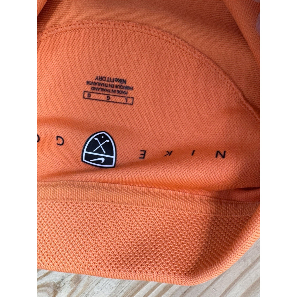Nike Golf Polo Shirt Mens Large Orange Solid Fit Dry Performance Short Sleeve