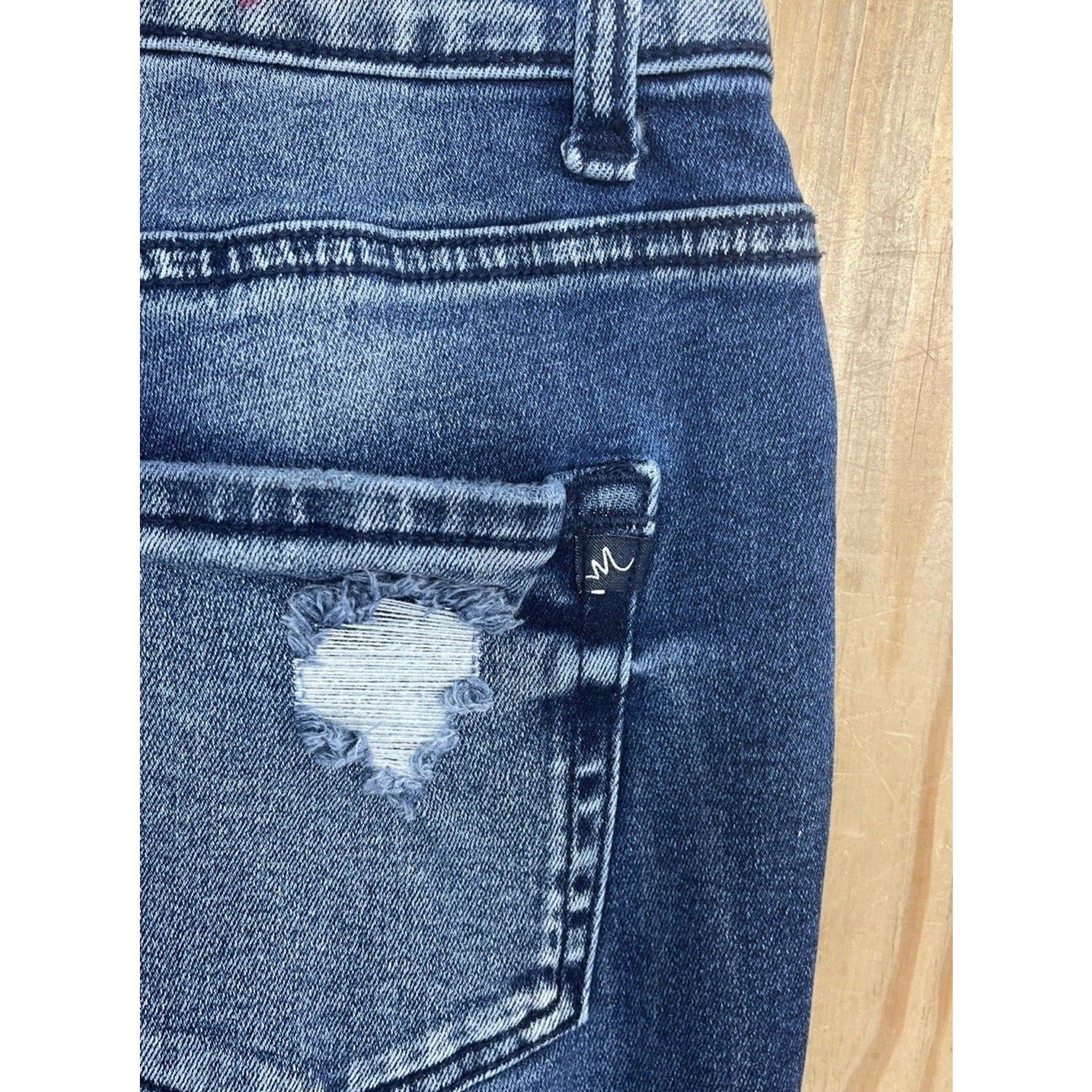 M Jeans by Maurices Women’s High Rise Skinny Distress Dark Wash Denim Jeans SZ 6