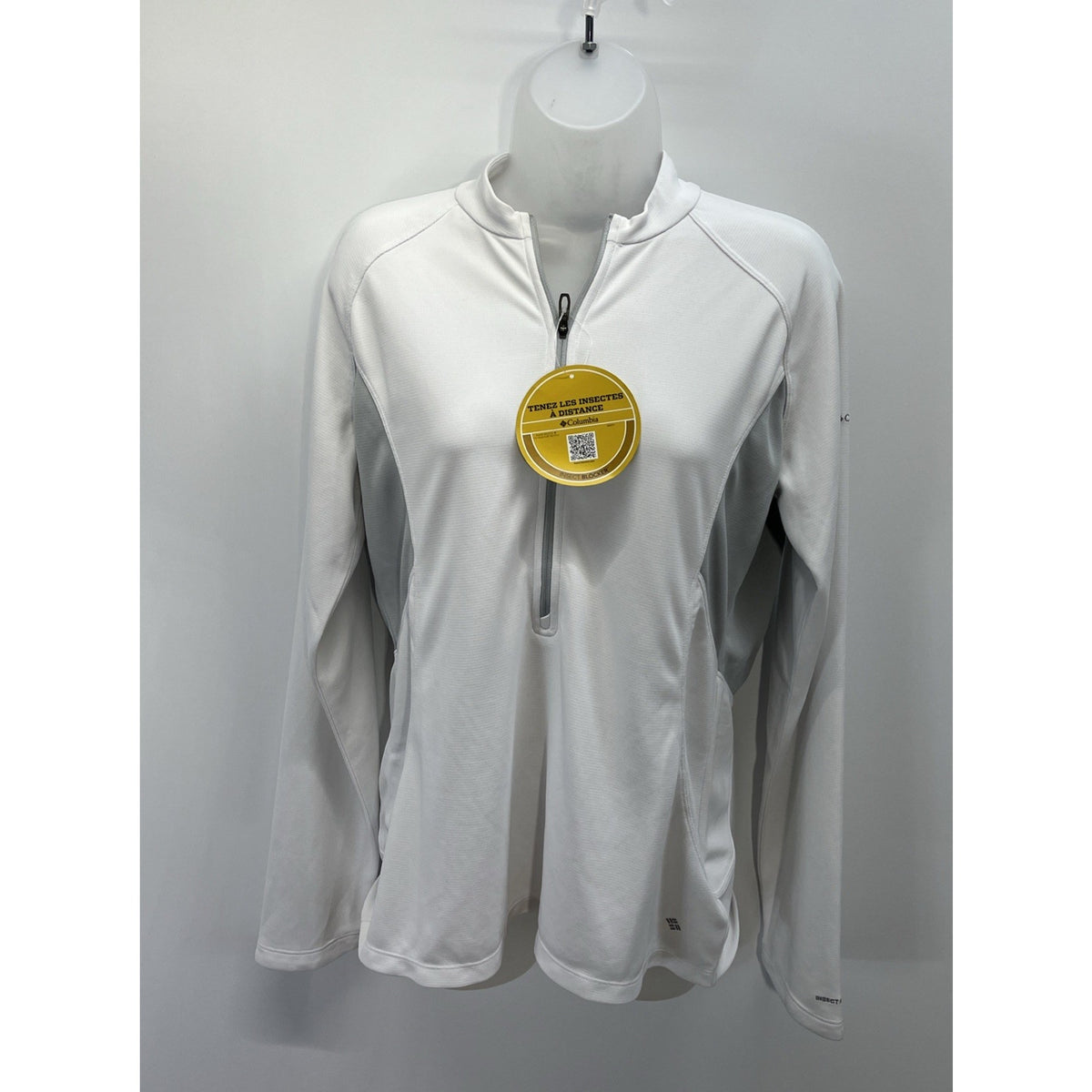 NWT Columbia Sportswear Lightweight Jacket Insect Blocker 1/2 Zip Size L White