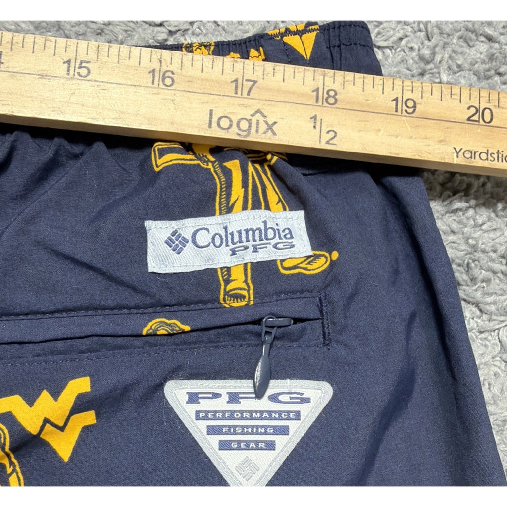 WVU West Virginia Moutaineers Columbia PFG Backcast II Mens Small NCAA Blue New