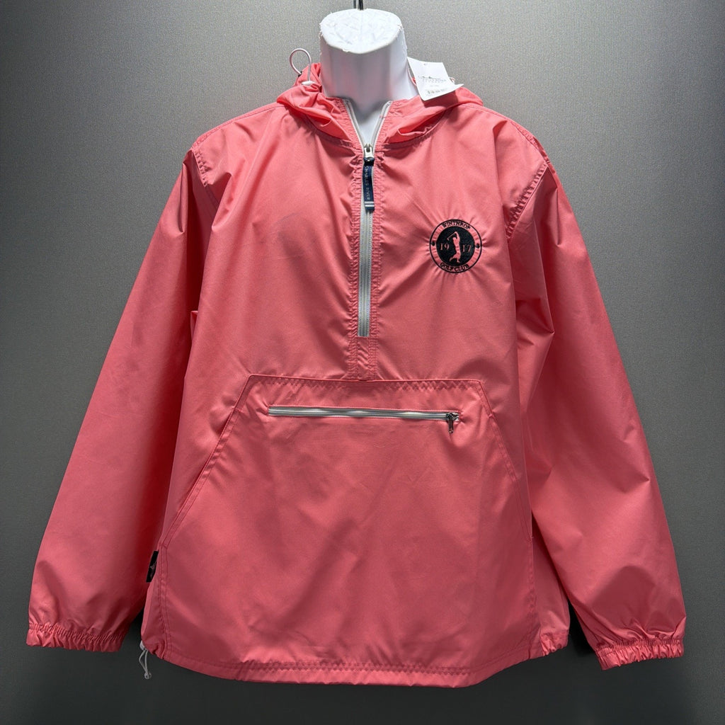 NWT Charles River Apparel Pack-N-Go Coral Rain Jacket L Winthrop Golf Club