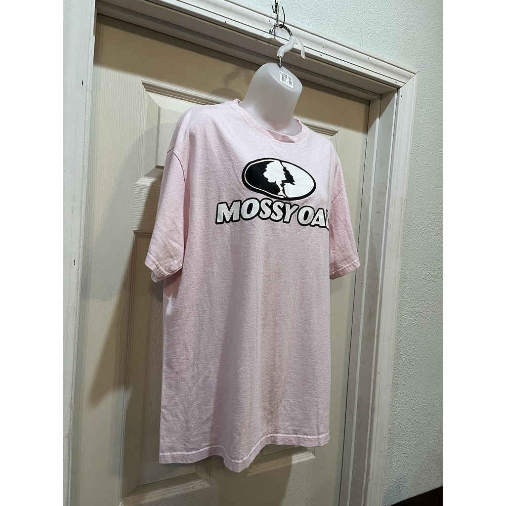 Woman's Mossy Oak T-Shirt Pink Size XL Short Sleeve Graphic Logo Design