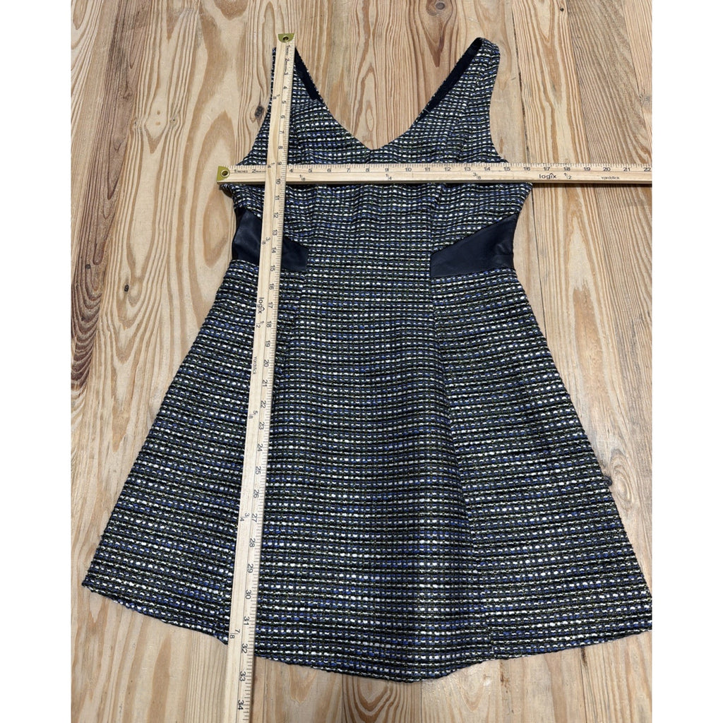 BCBGeneration Black Blue Gold Sleeveless Lined Dress Size 6 NWOT