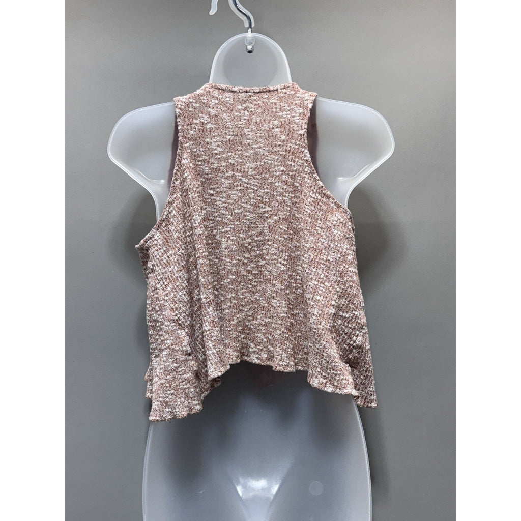 Beautees Cardigan Vest Coral Brick Girls Size X-Large Cropped Dress Boho