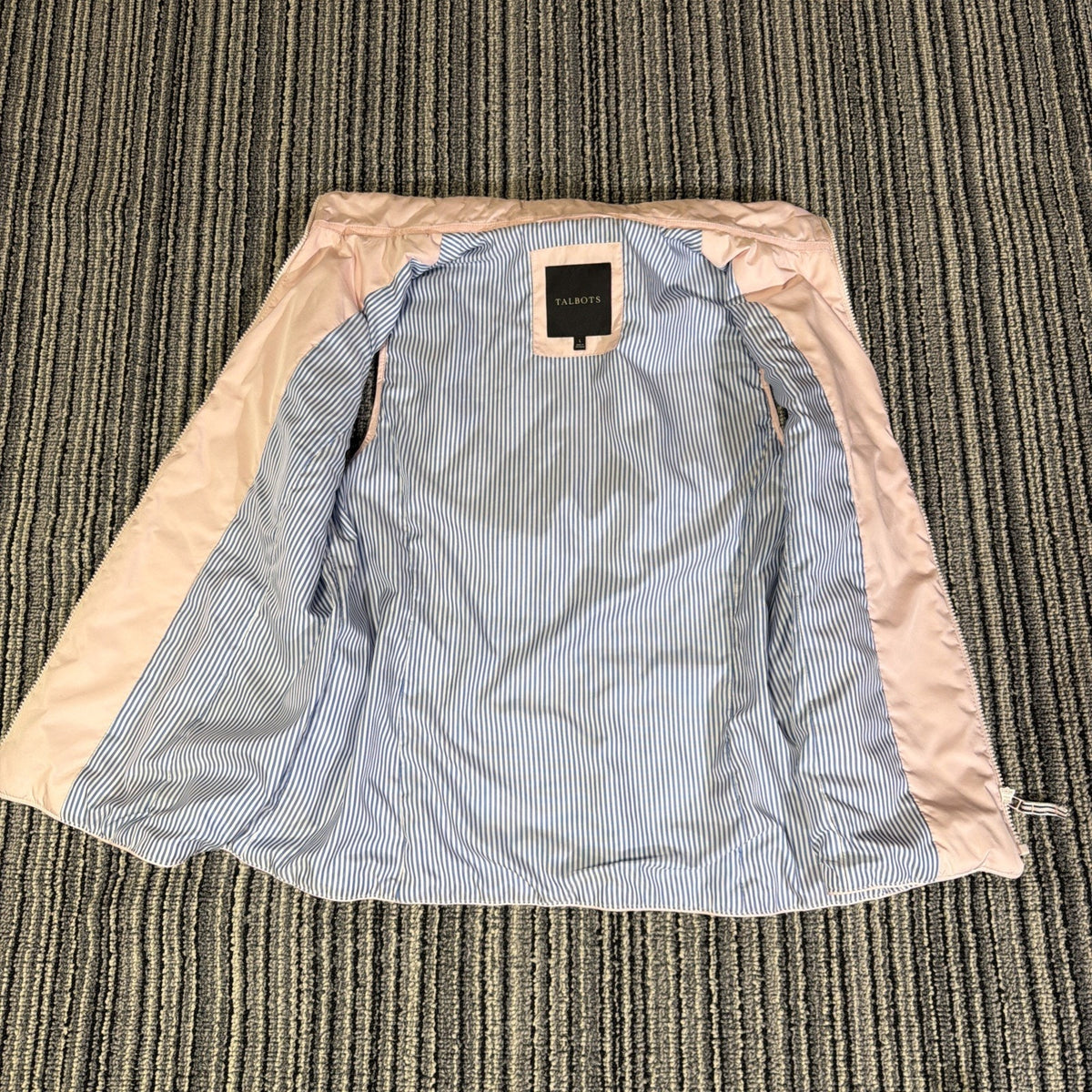 Talbots Women’s Light Pink Quilted Lightweight Puffer Vest Full Zip Large