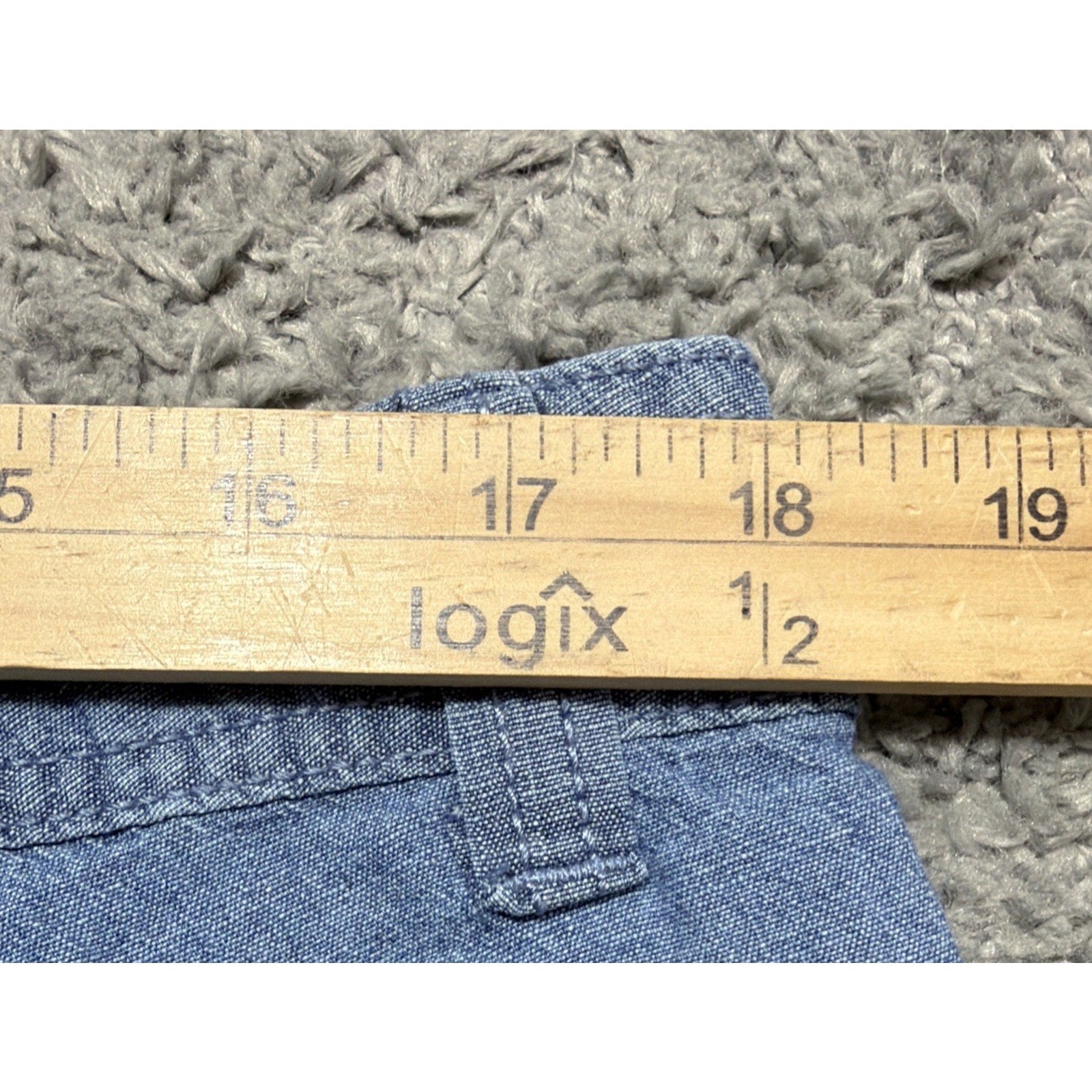 St. John's Bay Women's Mid Rise Bermuda Shorts Sz 16 Chambray 11” Inseam