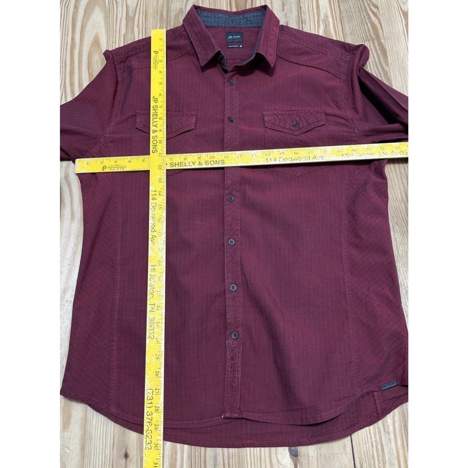 Buckle J. B. Holt “The Lincoln “ Men's Red Striped Long Sleeve Button Up Shirt L