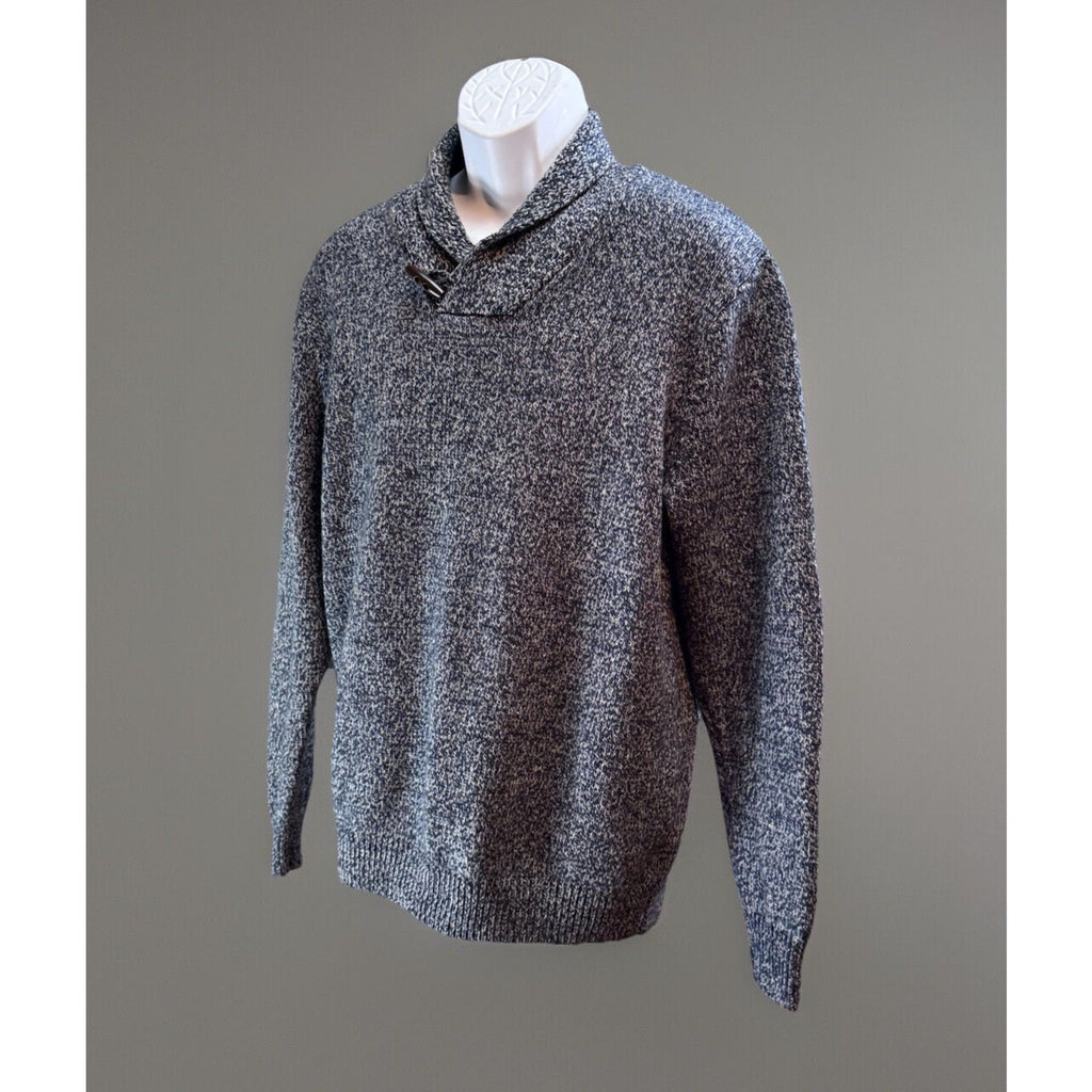 Old Navy Men’s Large Pullover Sweater Navy Blue Long Sleeve Button Neck