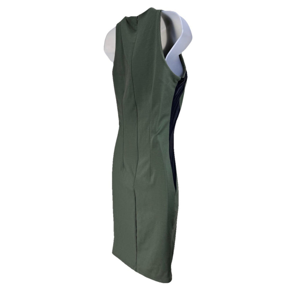 Kardashian Kollection Sleeveless Dress Women's Small Army Green with Black