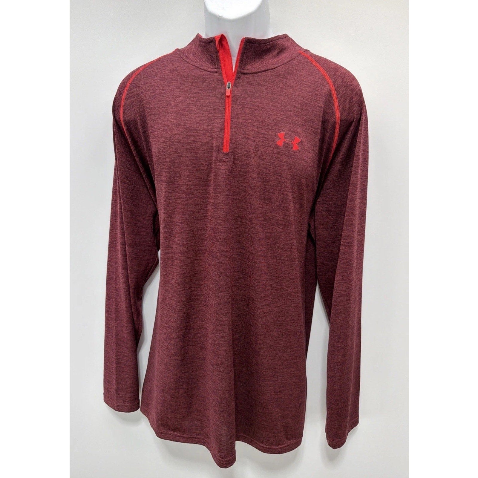 Under Armour 1/4 Zip Heat Gear Pullover XXL Men Red Polyester YGI Q4-181