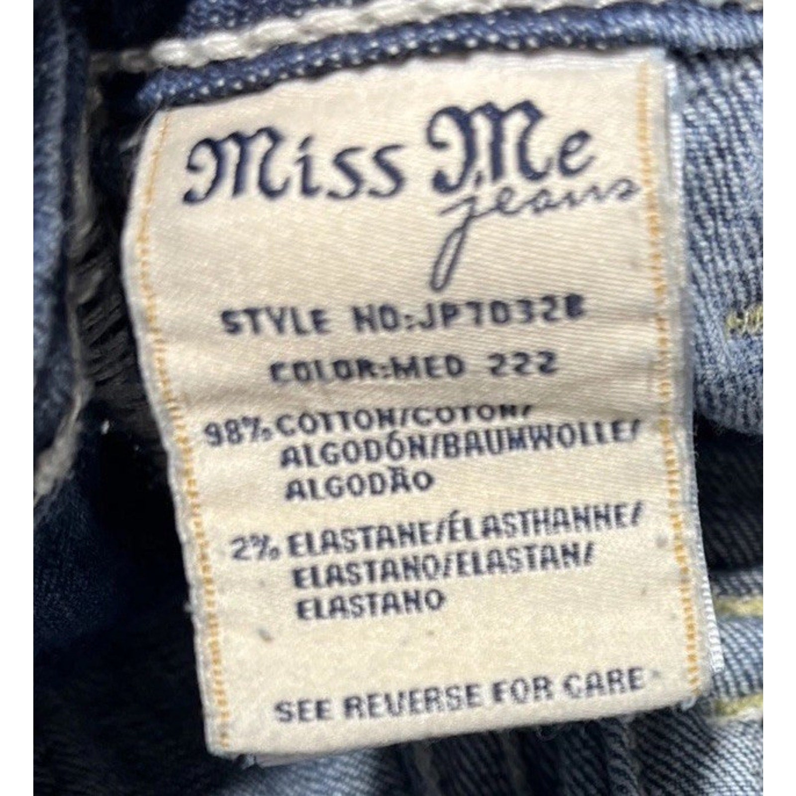 Miss Me Signature Bootcut Embroidered Flap Pocket Jeans Size 30x33
