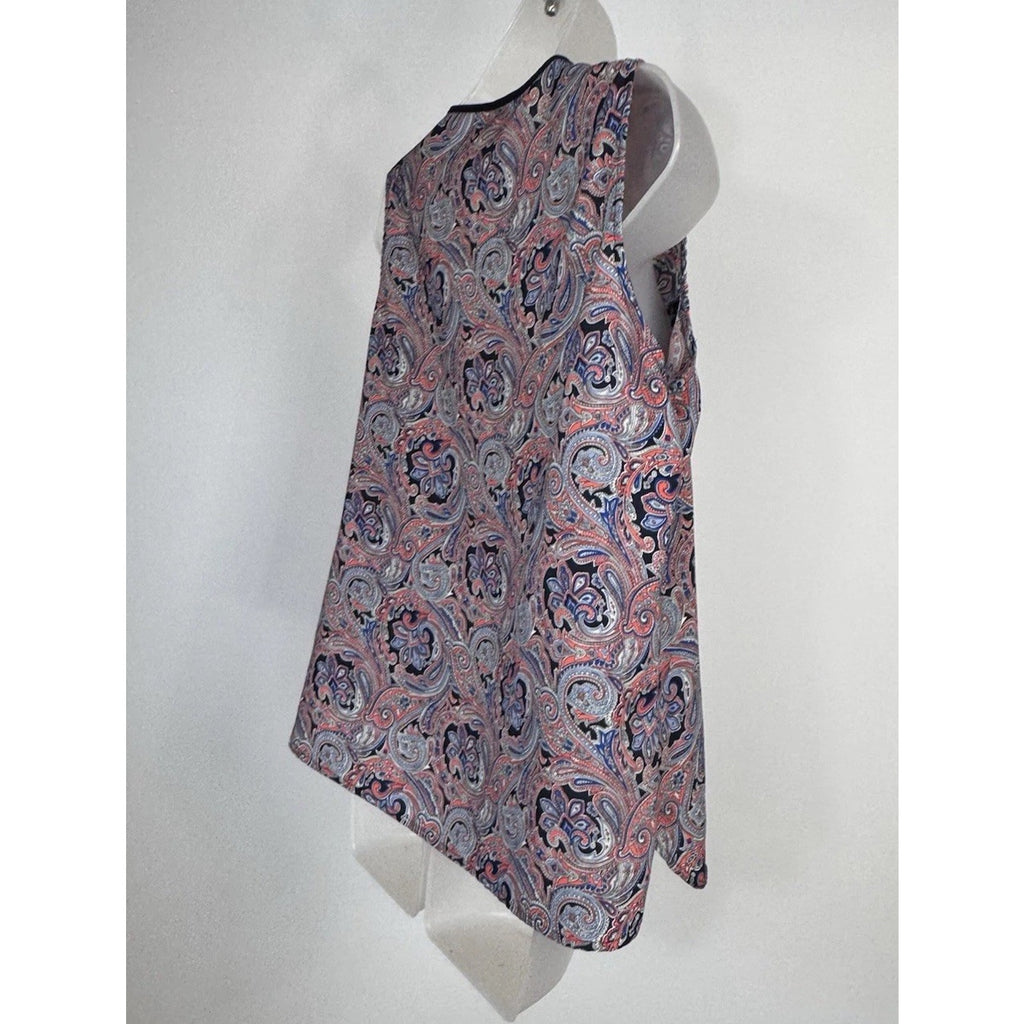 Ann Taylor Paisley Blouse Blue And Orange Women’s Medium Petite