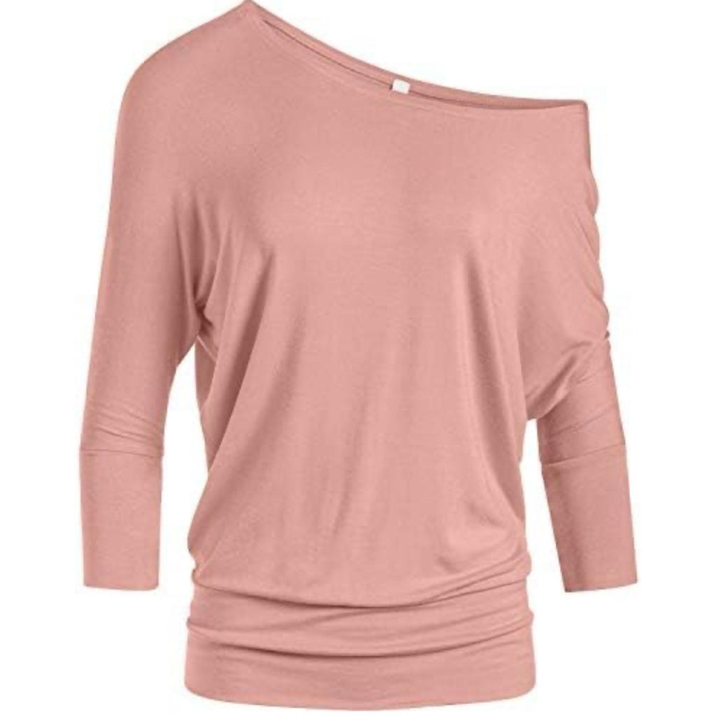 Simlu Peachy Pink 3/4 Sleeve Blouse Rayon Stretch Rayon Women’s Size M