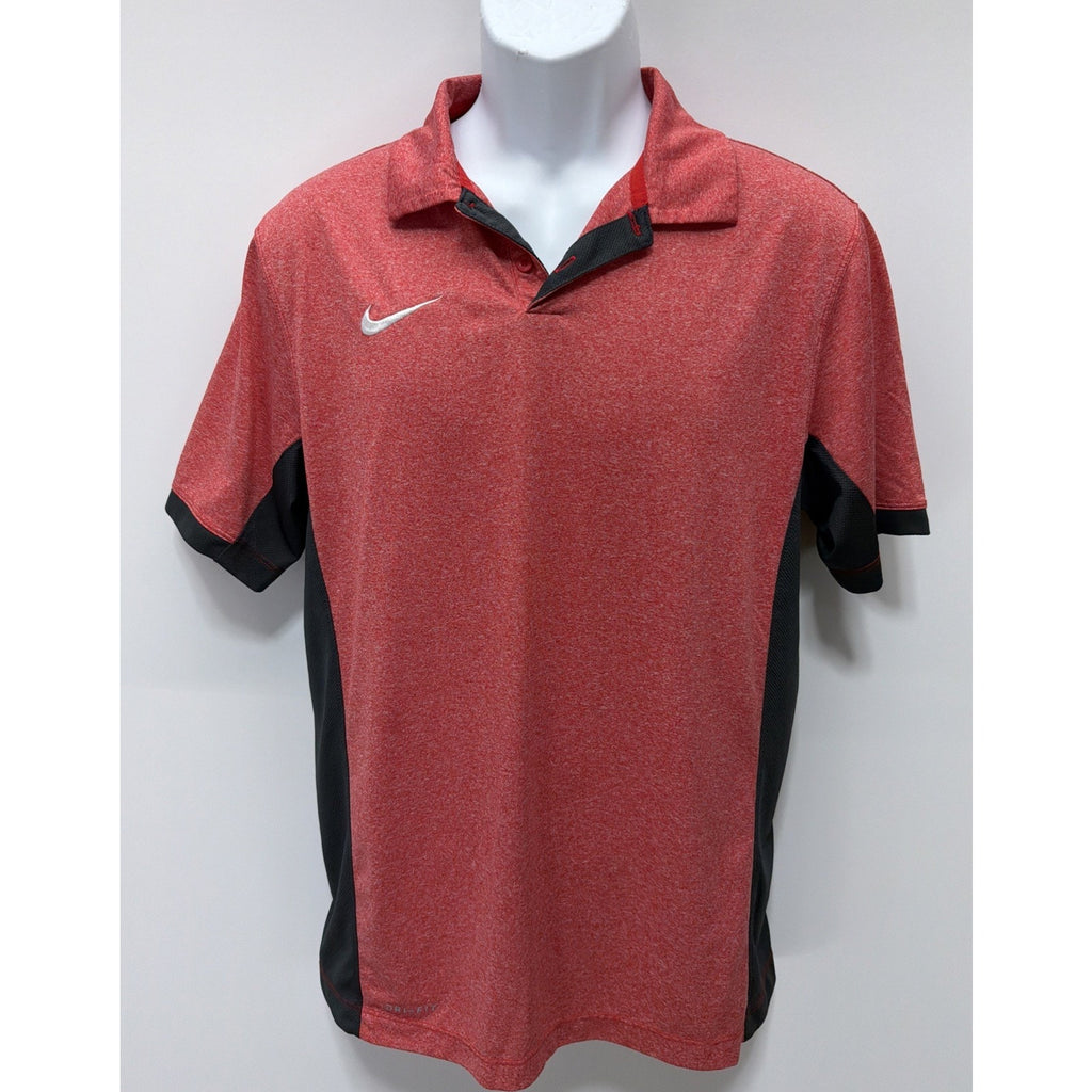 Nike Victory Block Dri Fit Red Performance Golf Polo Shirt Mens S
