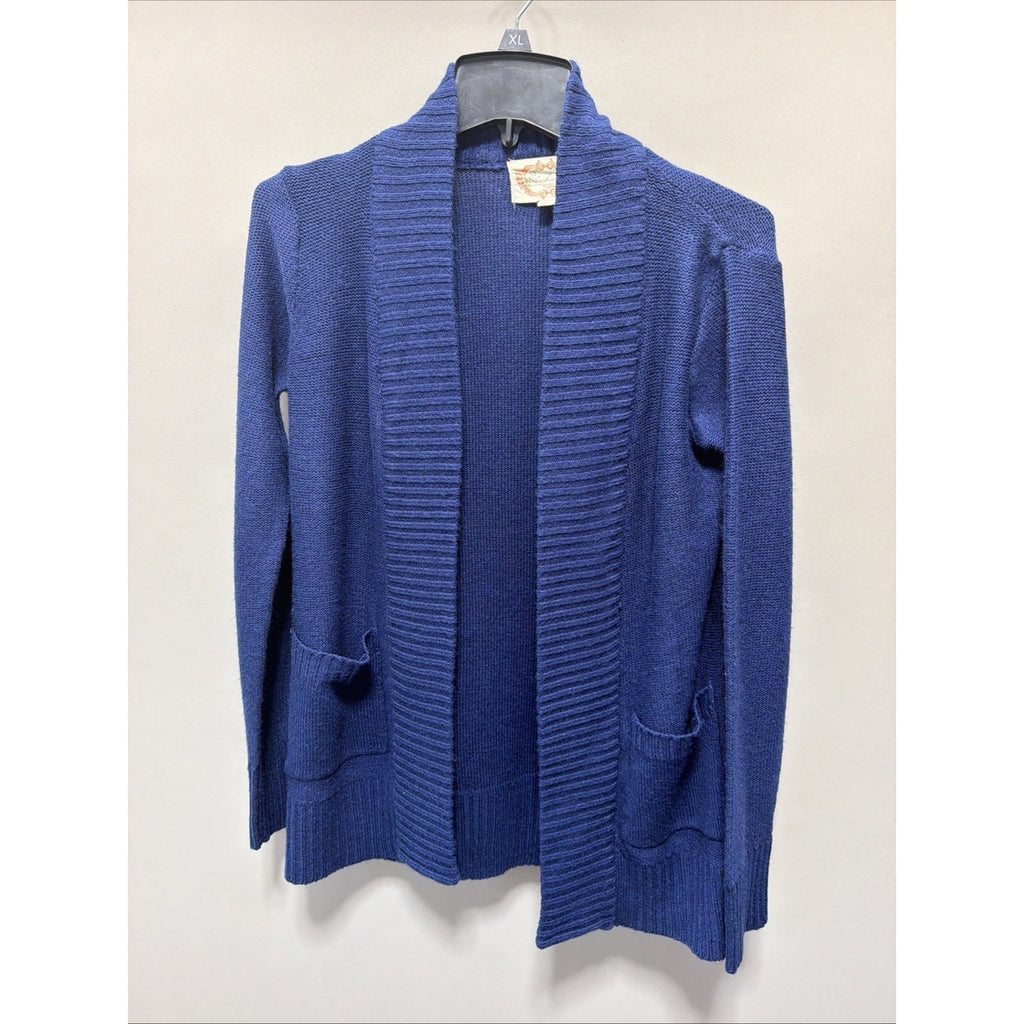 Ambiance Acrylic Sweater Women's Navy Blue Open Front Cardigan Size Large