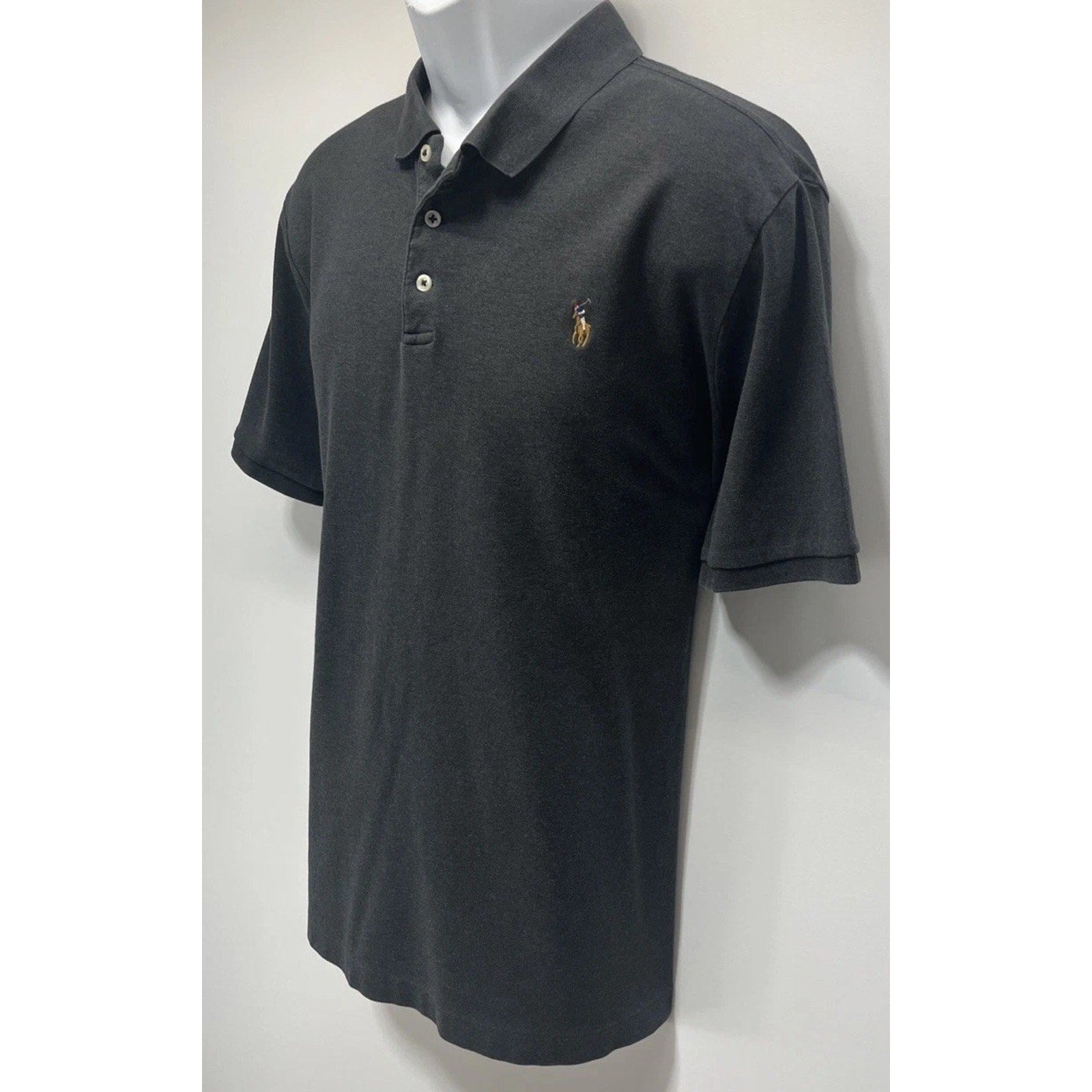 Polo Ralph Lauren Shirt Mens XL Dark Gray Short Sleeve Classic Fit Flesh Pony