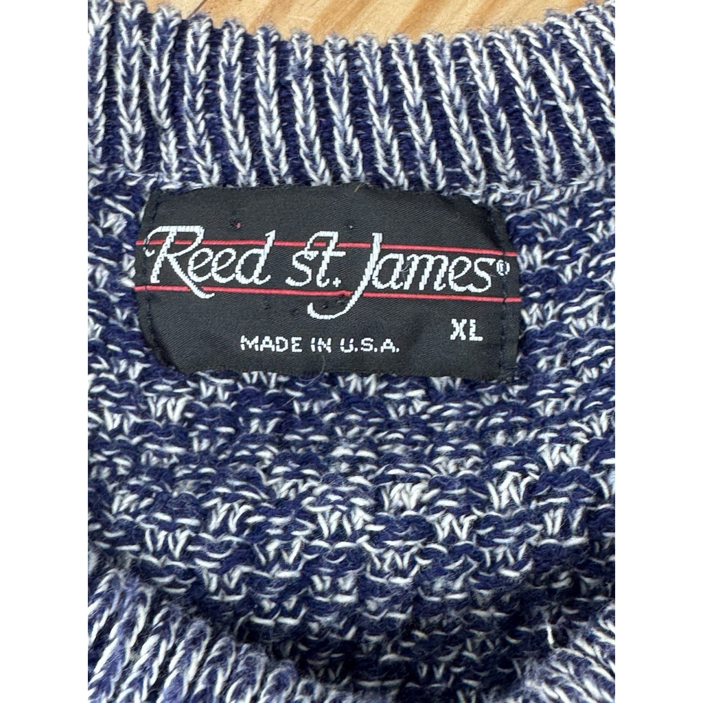 Vtg Reed St James Sweater Geometric Abstract Pullover 90s Made In USA Men’s XL