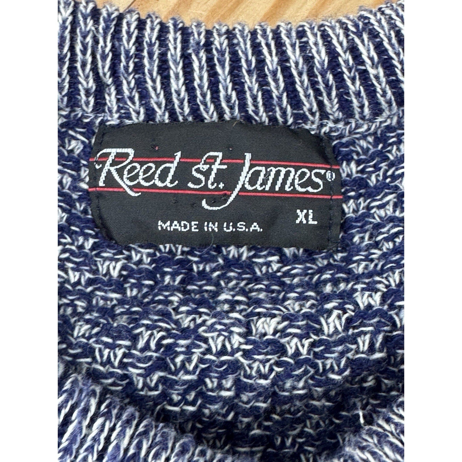 Vtg Reed St James Sweater Geometric Abstract Pullover 90s Made In USA Men’s XL