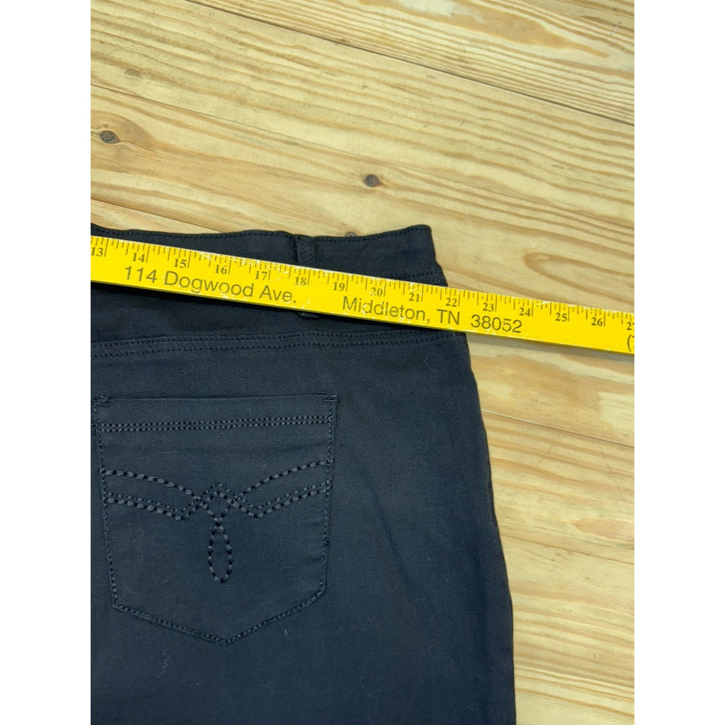 Elite Jeans Woman's Size 24W Black Capri Handcrafted Jeans Dressbarn NWT
