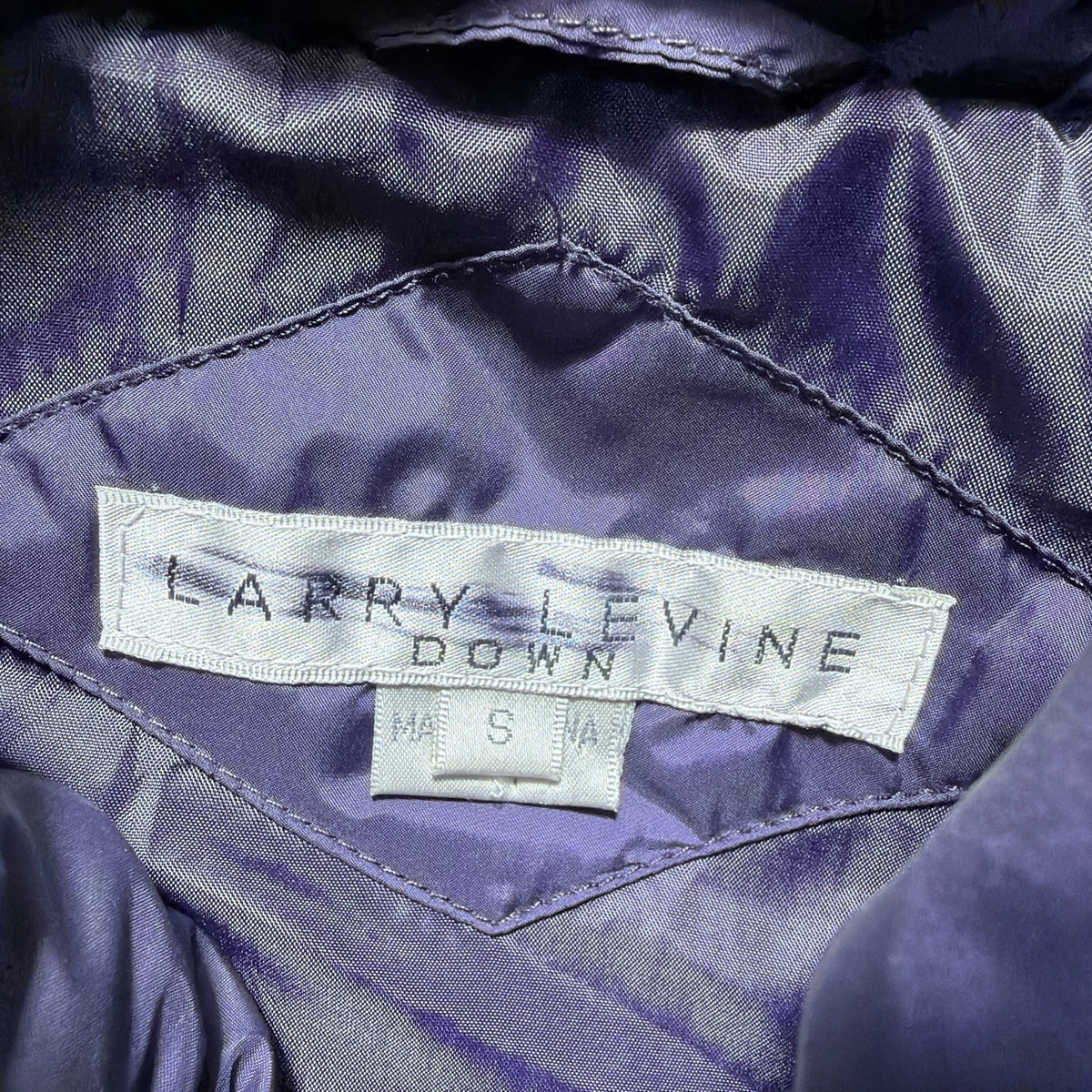 Larry Levine Puffer Jacket Duck Down Feather Filled Plum Purple Coat Size S