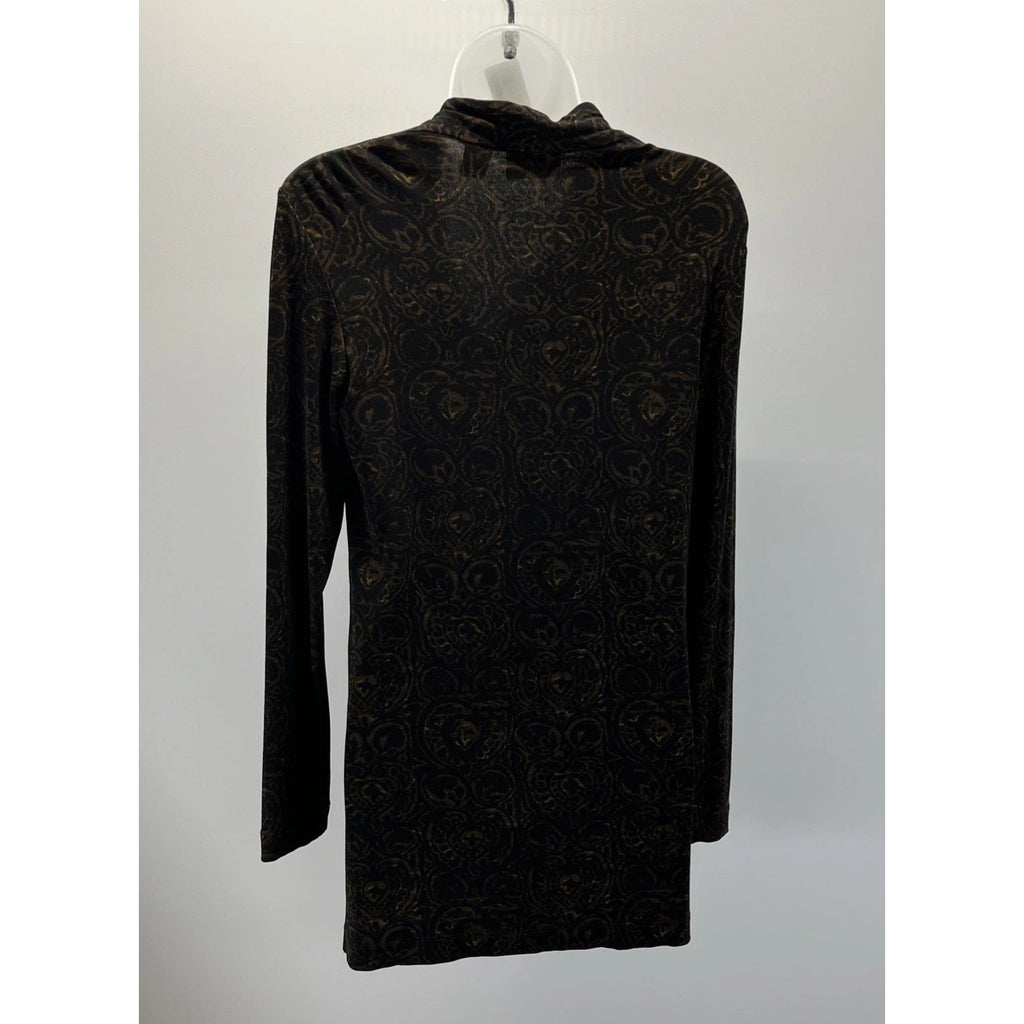 Chicos Top Womens Button Baroque Slinky Knit Travelers Collared Tunic Made USA 0