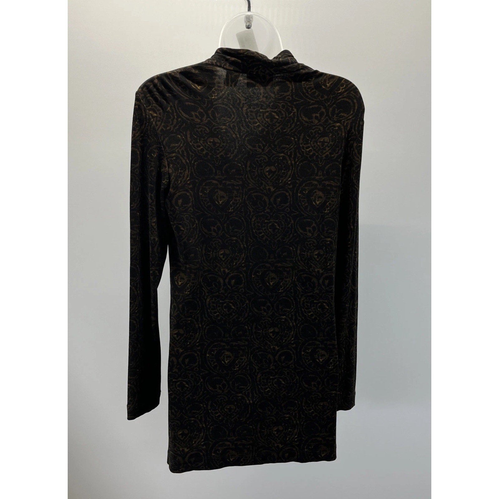 Chicos Top Womens Button Baroque Slinky Knit Travelers Collared Tunic Made USA 0
