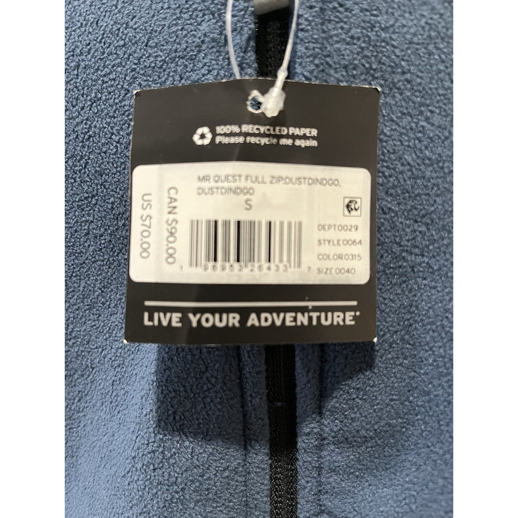 NWT Eddie Bauer Men's Quest Fleece Full Zip Pullover Blue Gray Small MSRP $70