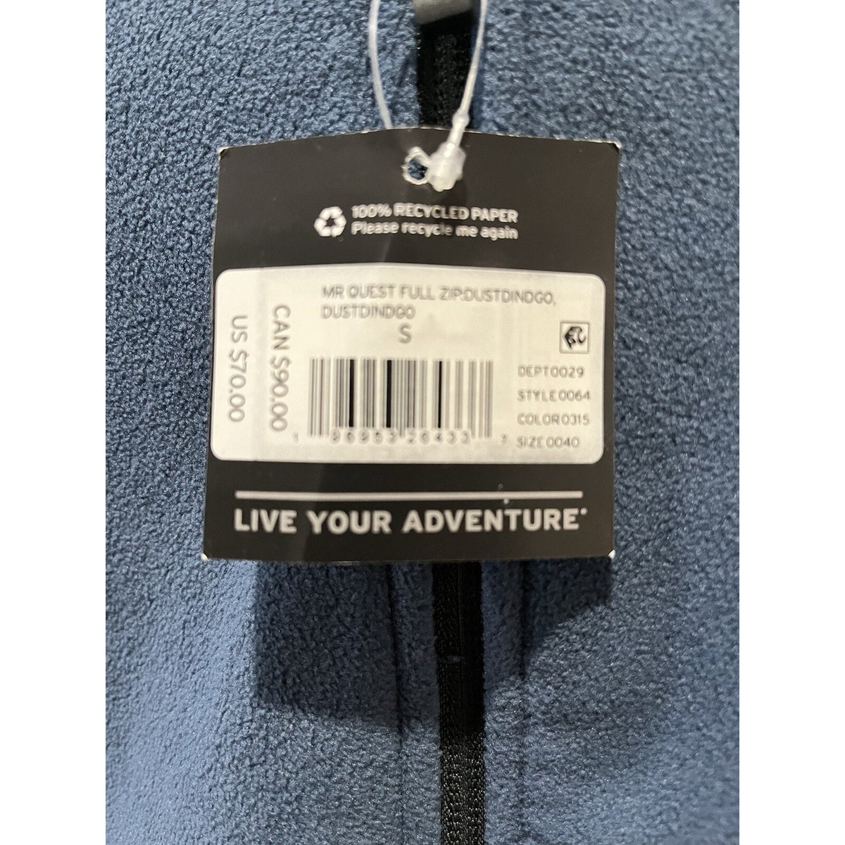 NWT Eddie Bauer Men's Quest Fleece Full Zip Pullover Blue Gray Small MSRP $70