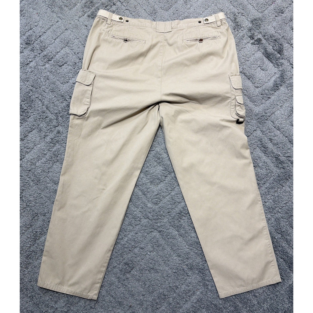 Orvis Cargo Pants Mens 42 Khaki Cotton Hiking Utility Outdoor Workwear Pockets