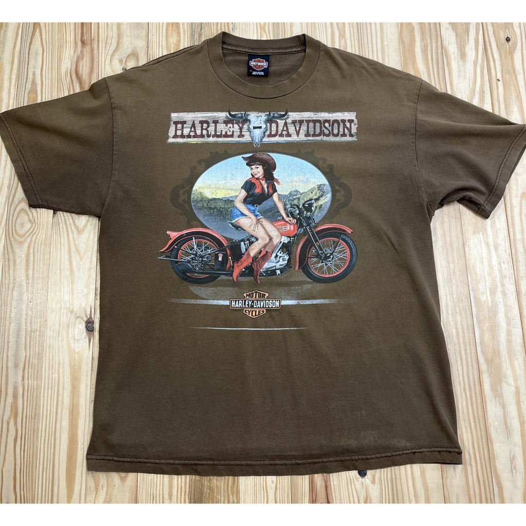 Harley Davidson Biker Babe Motorcycle Graphic T-Shirt Mens XL South Dakota 2010