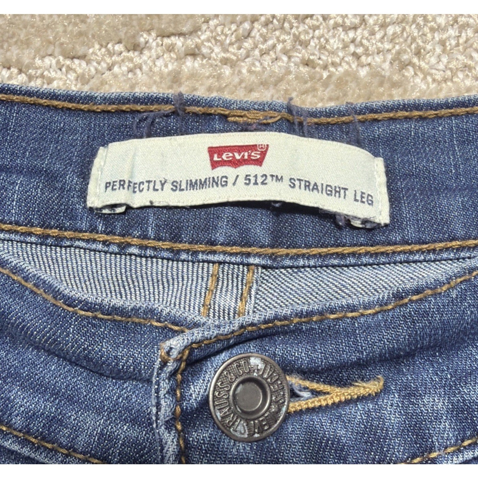 Levi's Jeans Perfectly Slimming 512 Straight Leg Women’s 12 S Rhinestone Pocket
