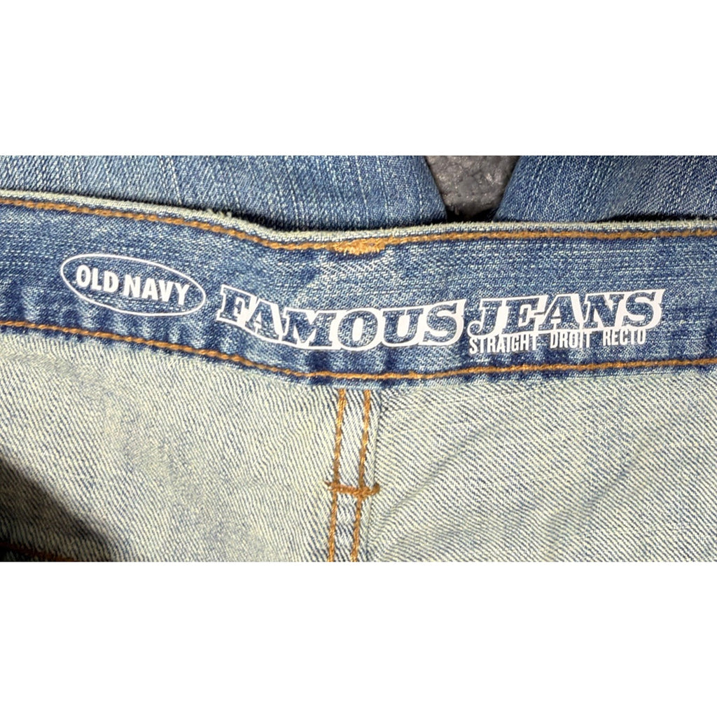 Mens Old Navy Famous Straight Droit Recto Blue Denim Jeans Size 38x30