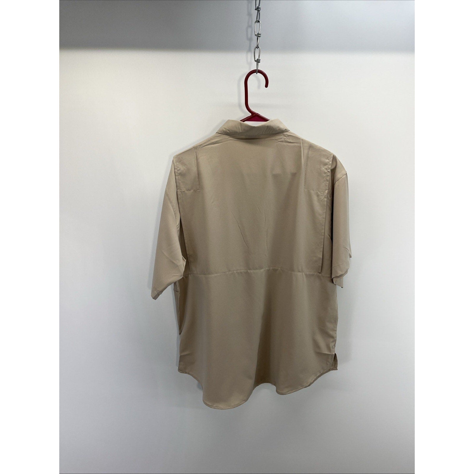 NWT Outdoor by Hilton Men's Size M Button Shirt Tan SS Fishing Outdoor Shirt