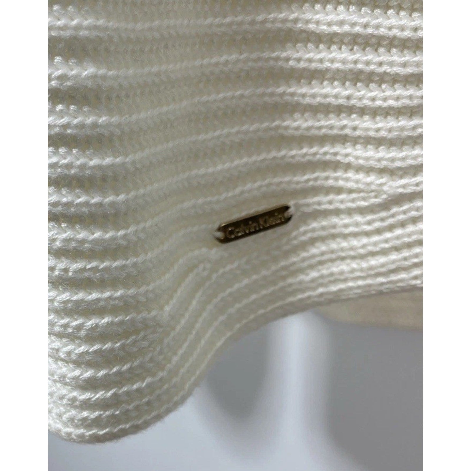 Calvin Klein Women's Sz XL Long Sleeve Cowl Neck Sweater Ivory