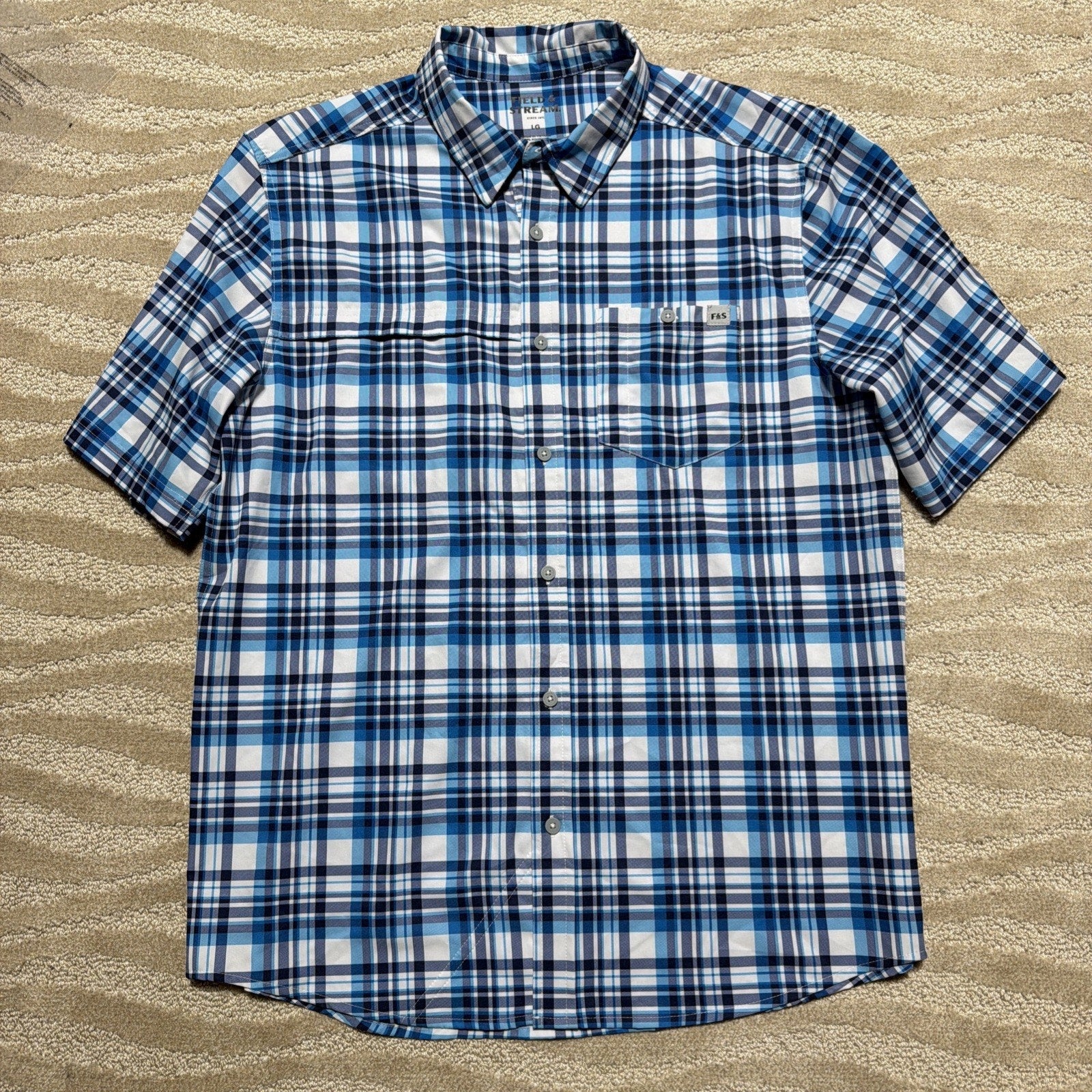 Field And Stream Fishing Shirt Mens Size Large Quick Dry Vented Outdoorsman New