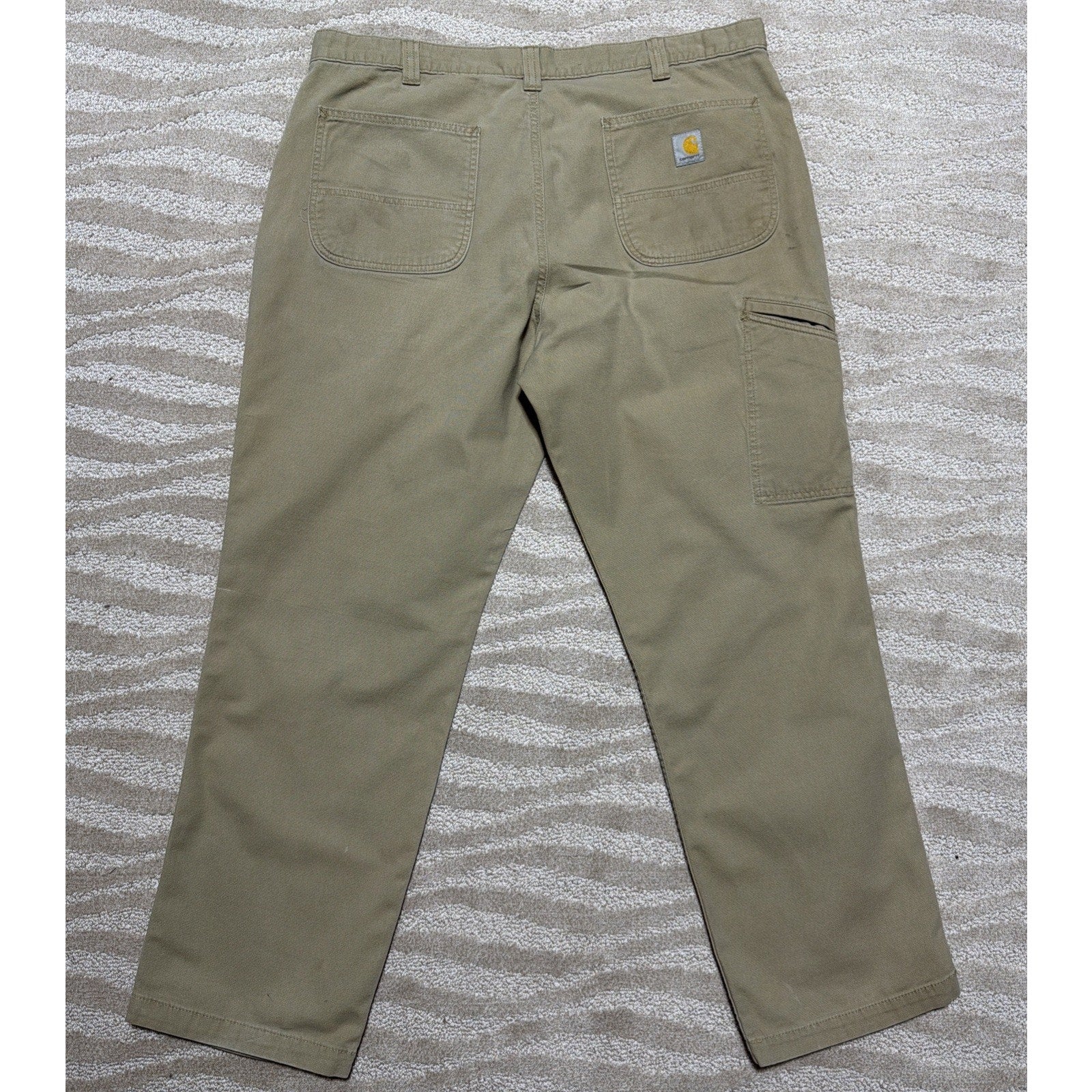 Carhartt Men's Rugged Flex Relaxed Fit Biege Canvas Work Pants Size 40x32