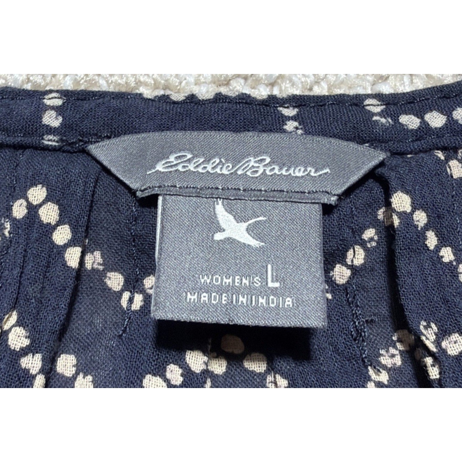 Eddie Bauer Women's Tank Shirt Blue Size L Sleeveless Blouse Top 100% Cotton