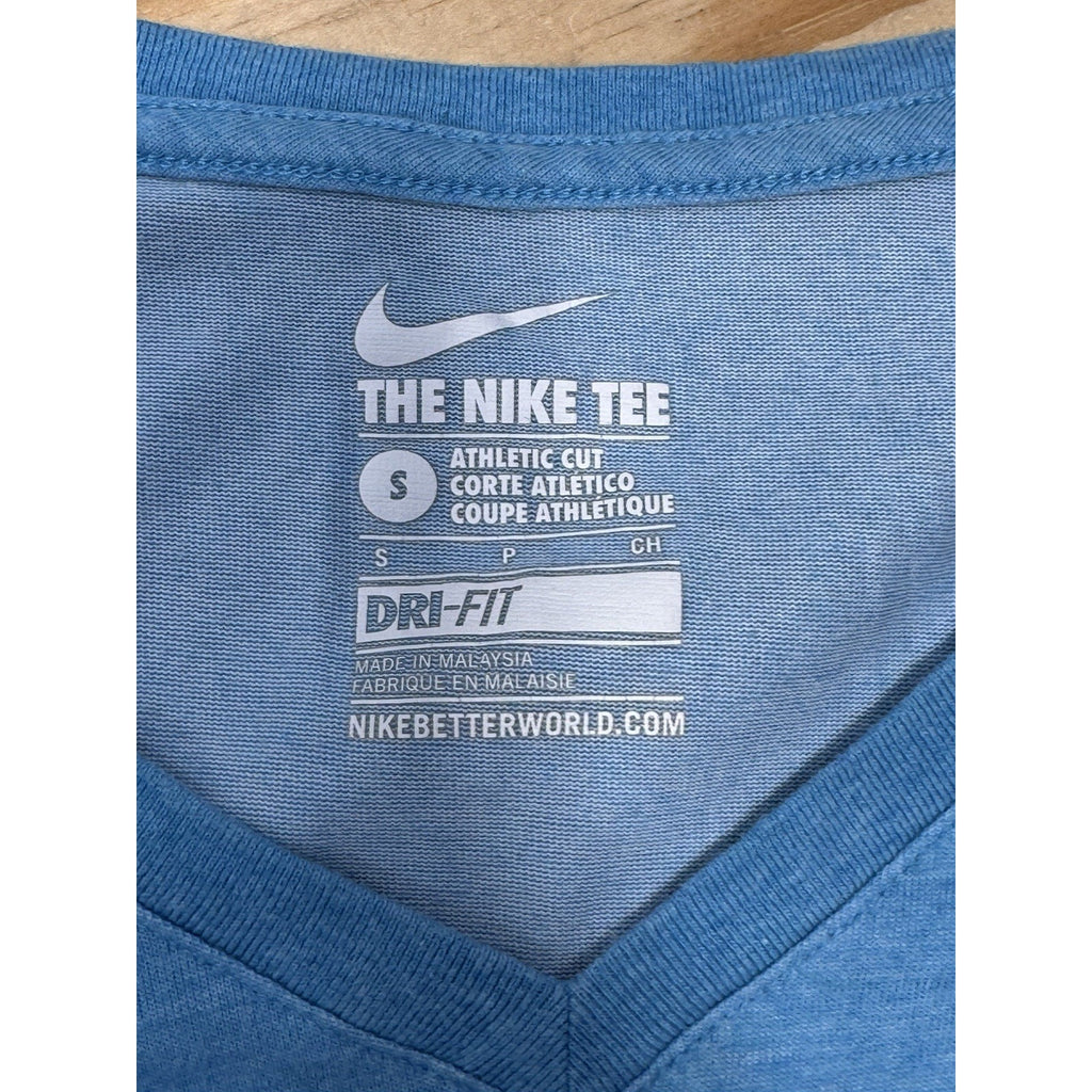 Nike Dri-Fit Athletic Cut Top Blue Long Sleeve T-Shirt Women’s Size Small