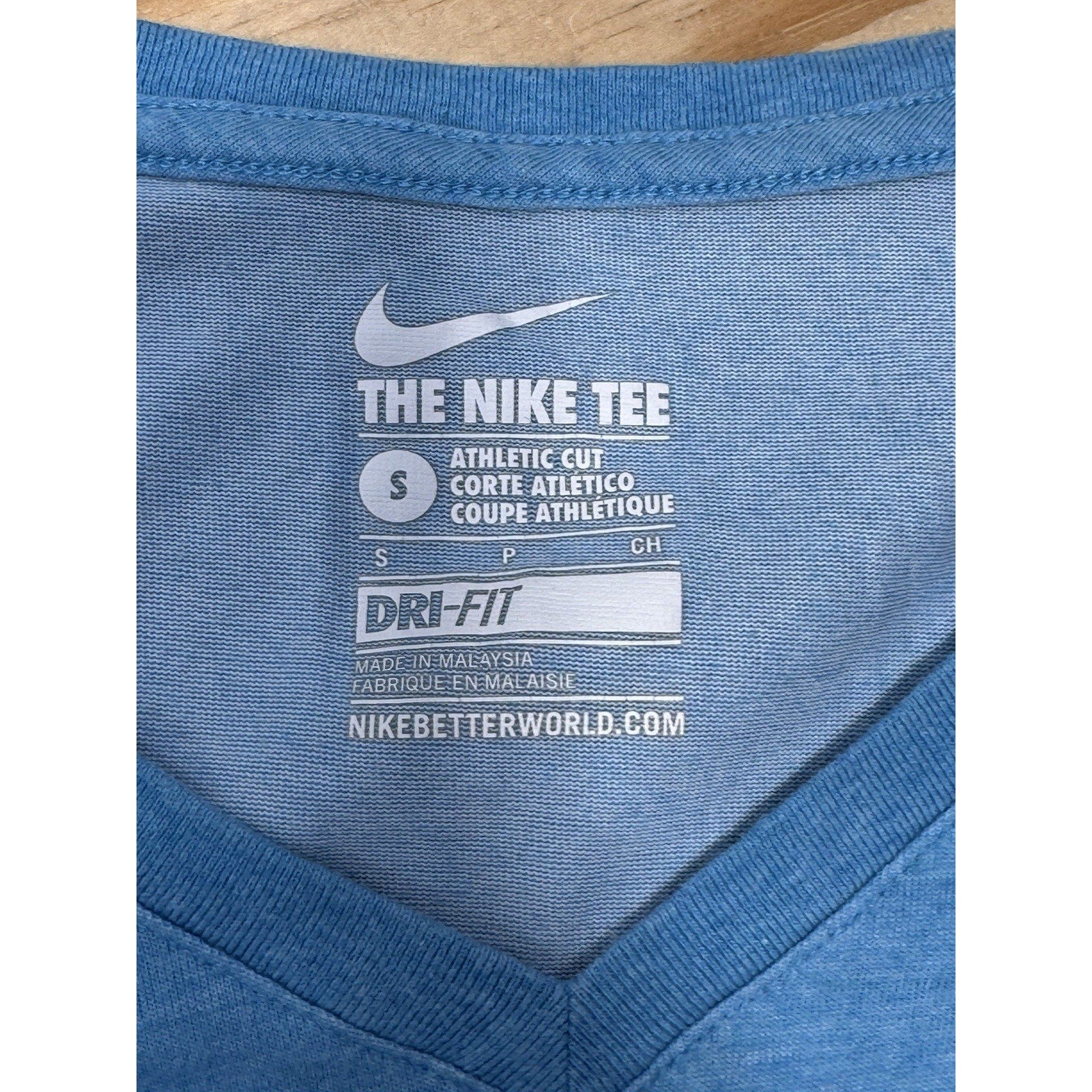 Nike Dri-Fit Athletic Cut Top Blue Long Sleeve T-Shirt Women’s Size Small