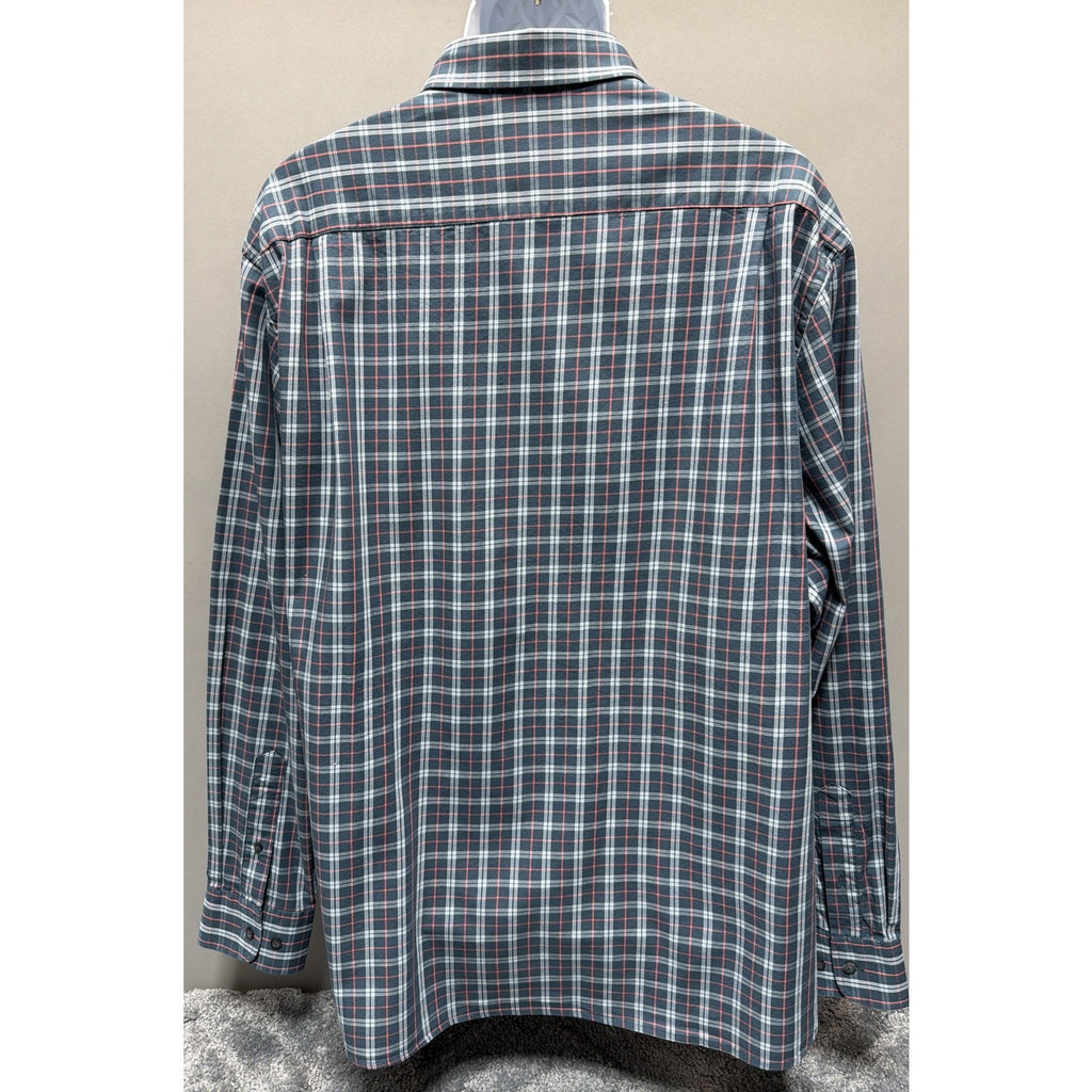 Fish Hippie Shirt Mens Size XXL Solace Collection Plaid Long Sleeve Stretch