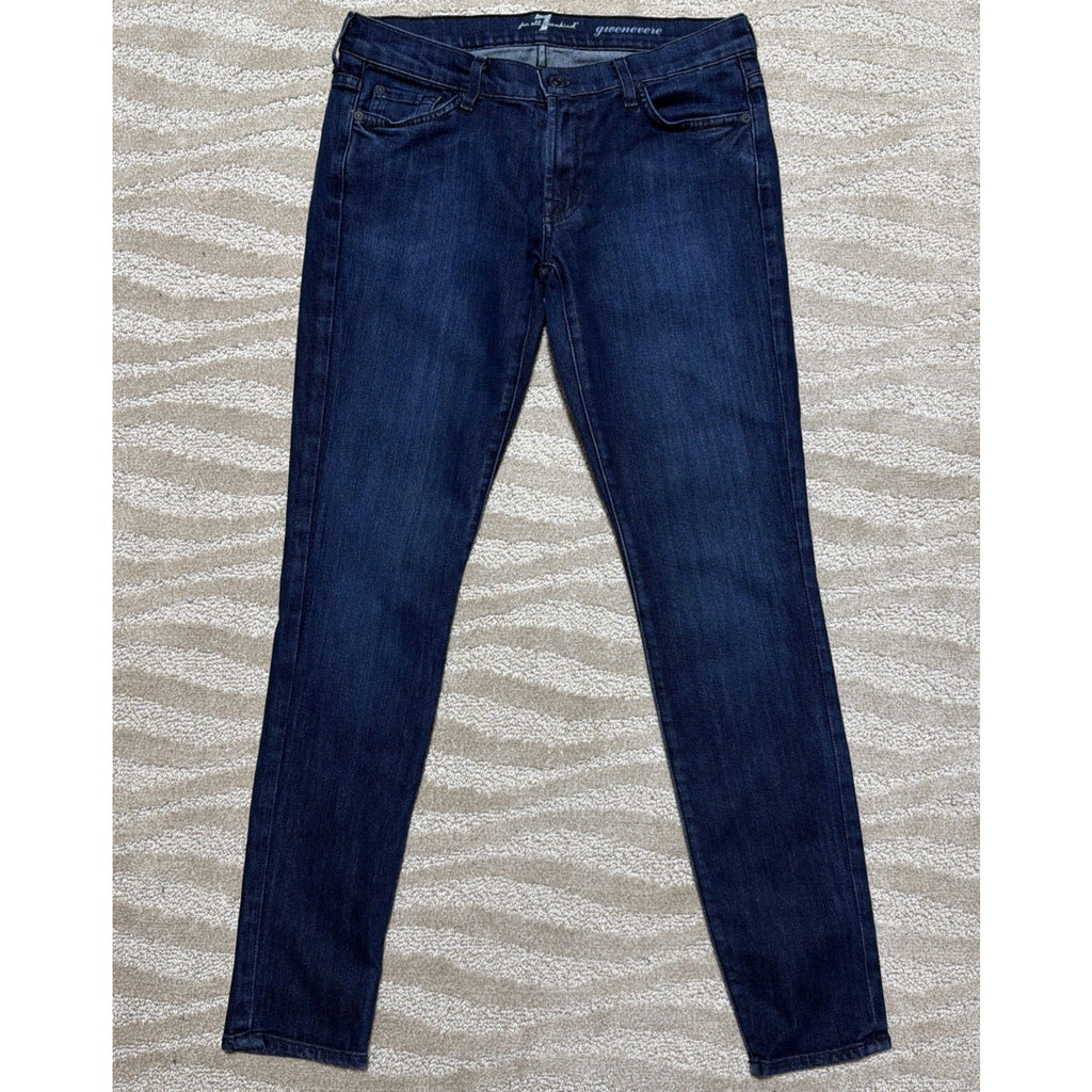7 For All Mankind Women's Size 28 Gwenevere Skinny Jeans Dark Wash Denim Excell