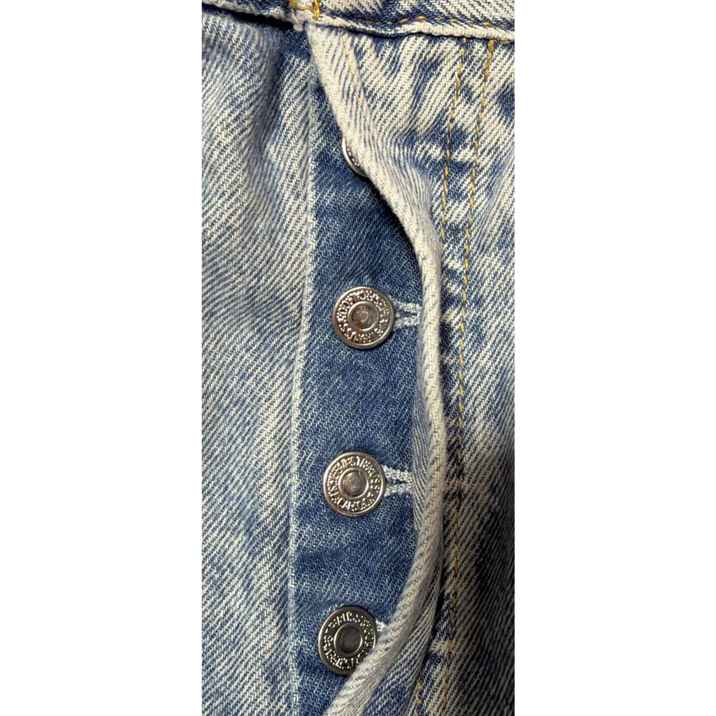 Levi’s Ribcage Straight Ankle 28 High Rise Distressed Light Wash Button Fly