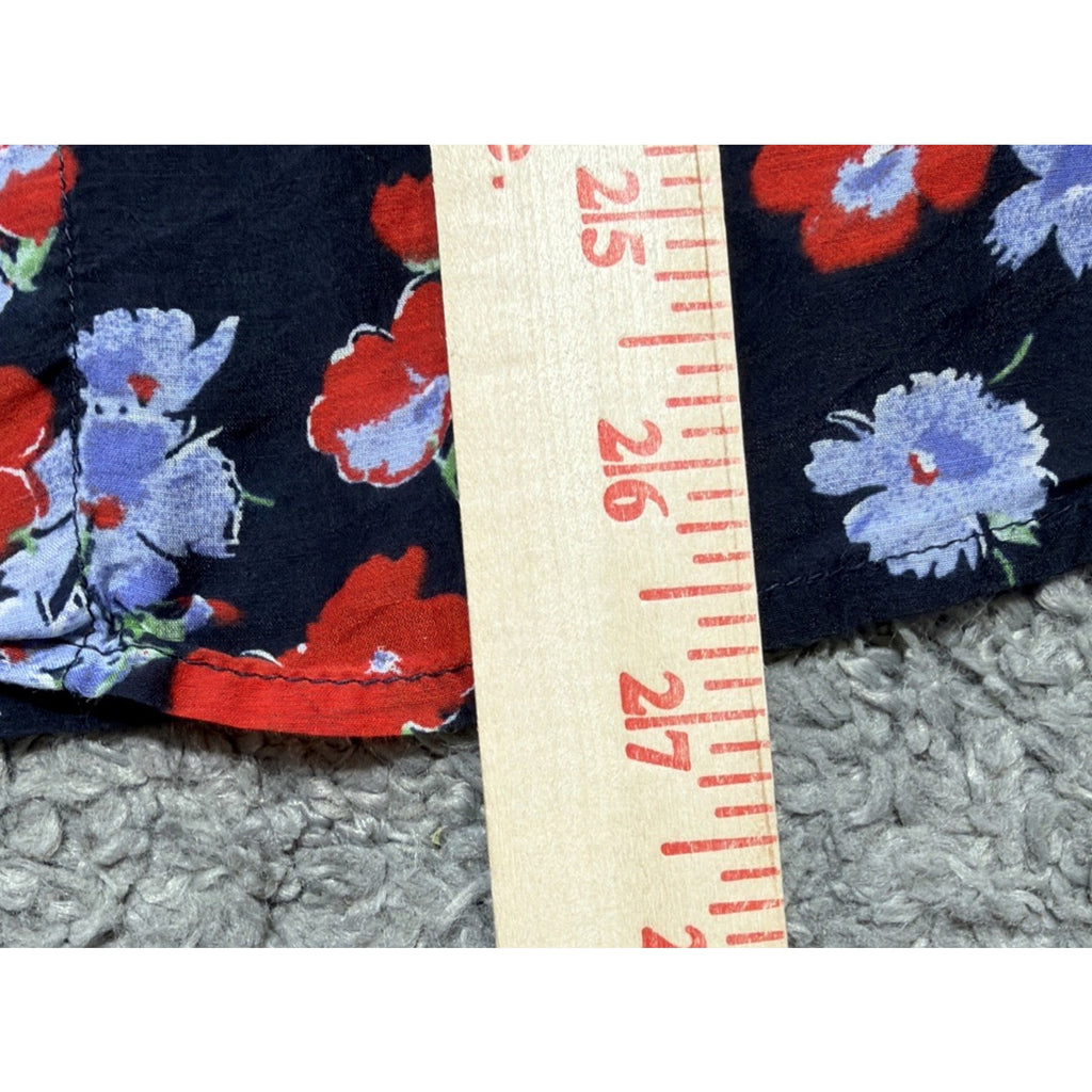 Lauren Ralph Lauren Sz M Blouse Button Down Shirt Long Sleeve Silk Blend Floral