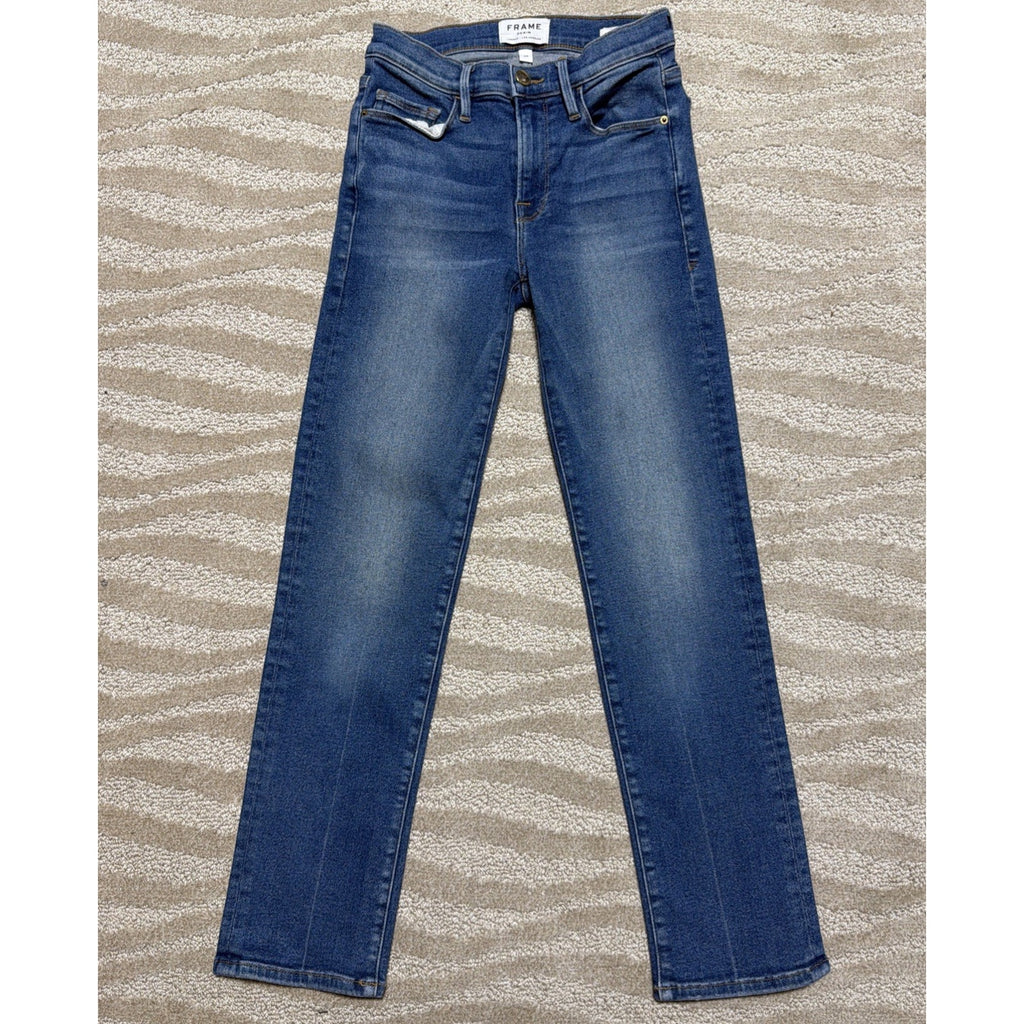 FRAME DENIM Le Nouveau Straight Crop Med Rise Jeans size 24x26 Stretch